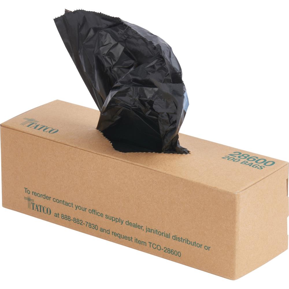 Tatco TCO28600 0.6-Gallons Scent free Black Outdoor Plastic Wastebasket Trash Bag 2000 -Count