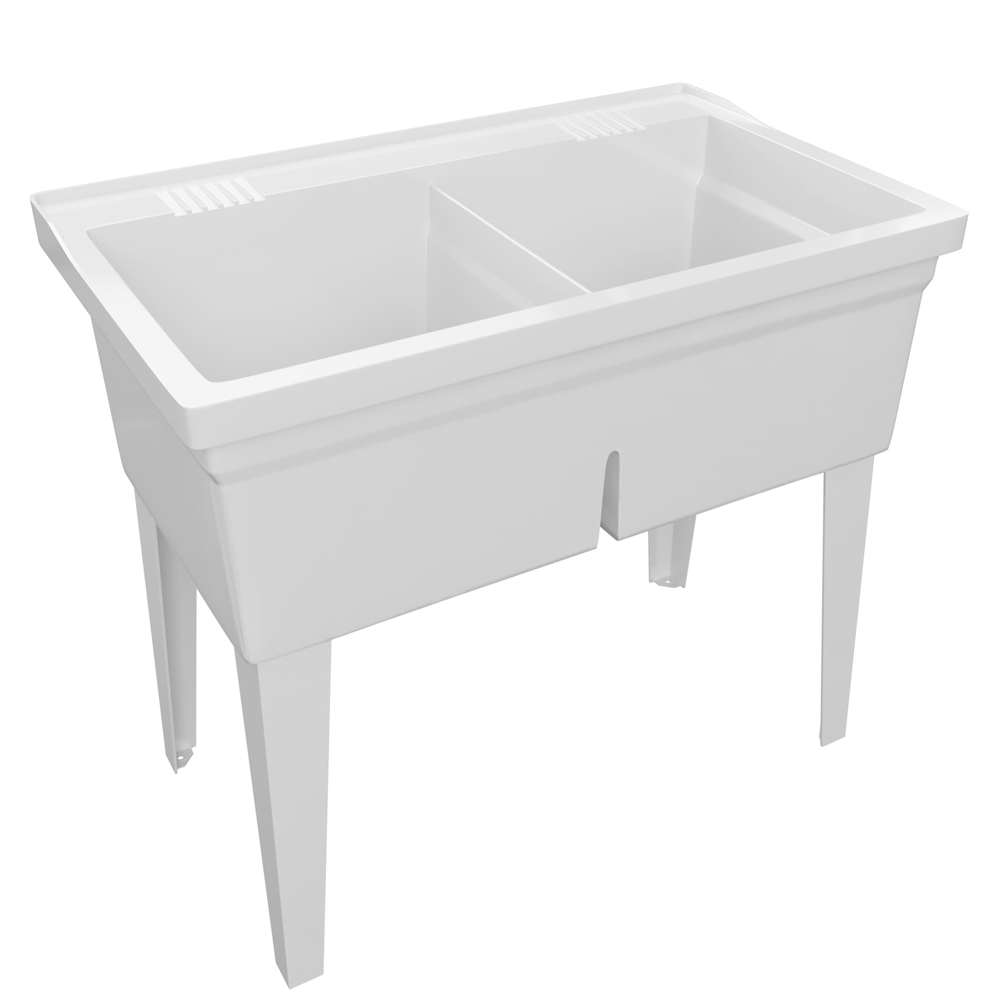 PROFLO PFLT4024 24-in x 40-in 2 -Basin White Freestanding Laundry sink