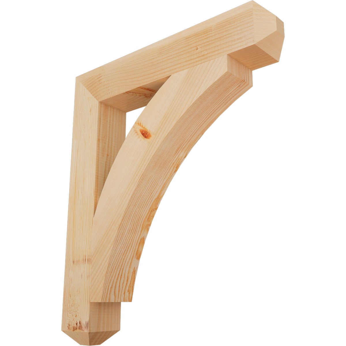 Ekena Millwork BKT04X24X28THR04SDF Thorton craftsman smooth 3-1/2-in x 24-in x 28-in Douglas fir Brown Wood Standard bracket