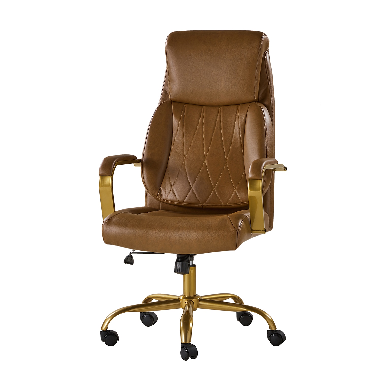 14 Karat Home Bradford Brown Contemporary Adjustable Height Swivel Polyester Task Chair