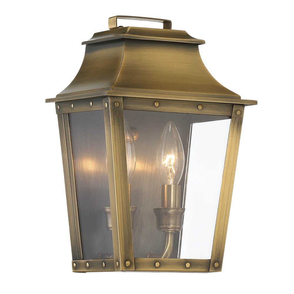 Acclaim Lighting 8423AB Coventry 2 -Light 11.5-in H Brass Hardwired Outdoor Wall Light