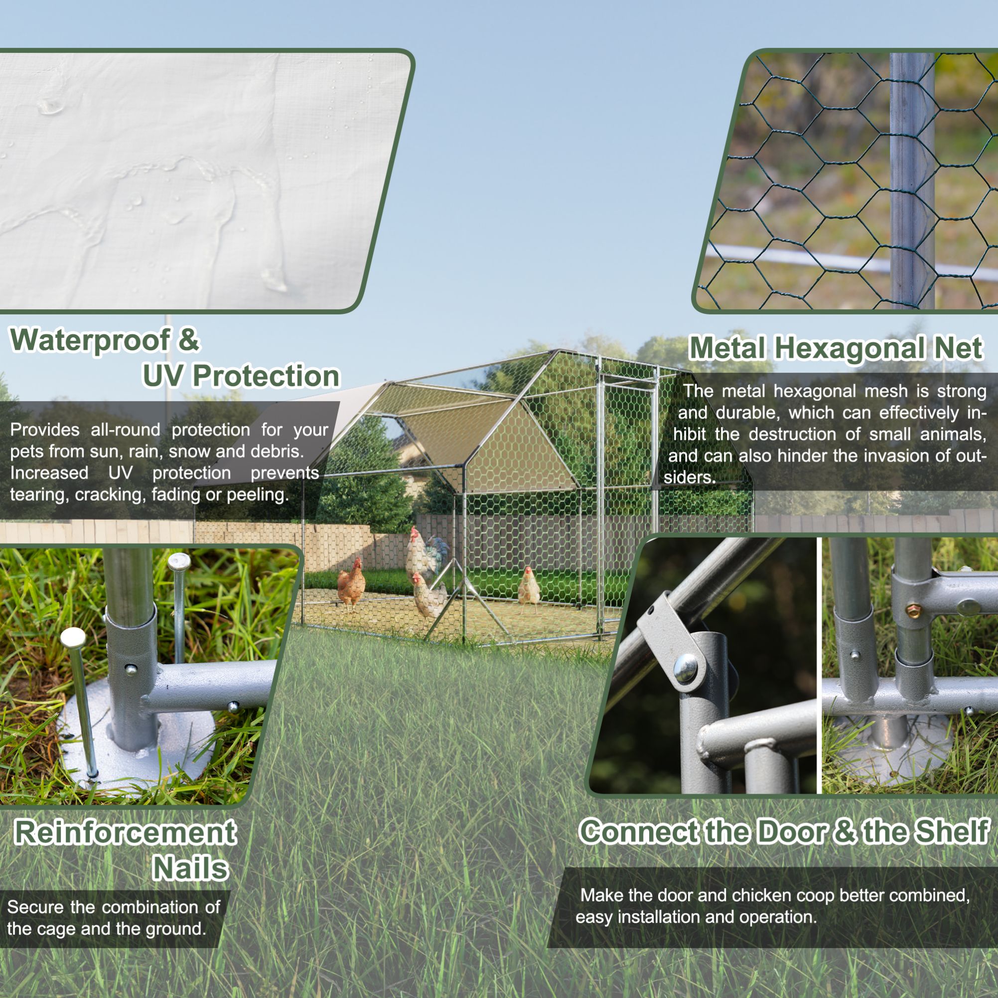 Siavonce XH77284 Chicken-Coops-Rabbit-Hutches - View #2
