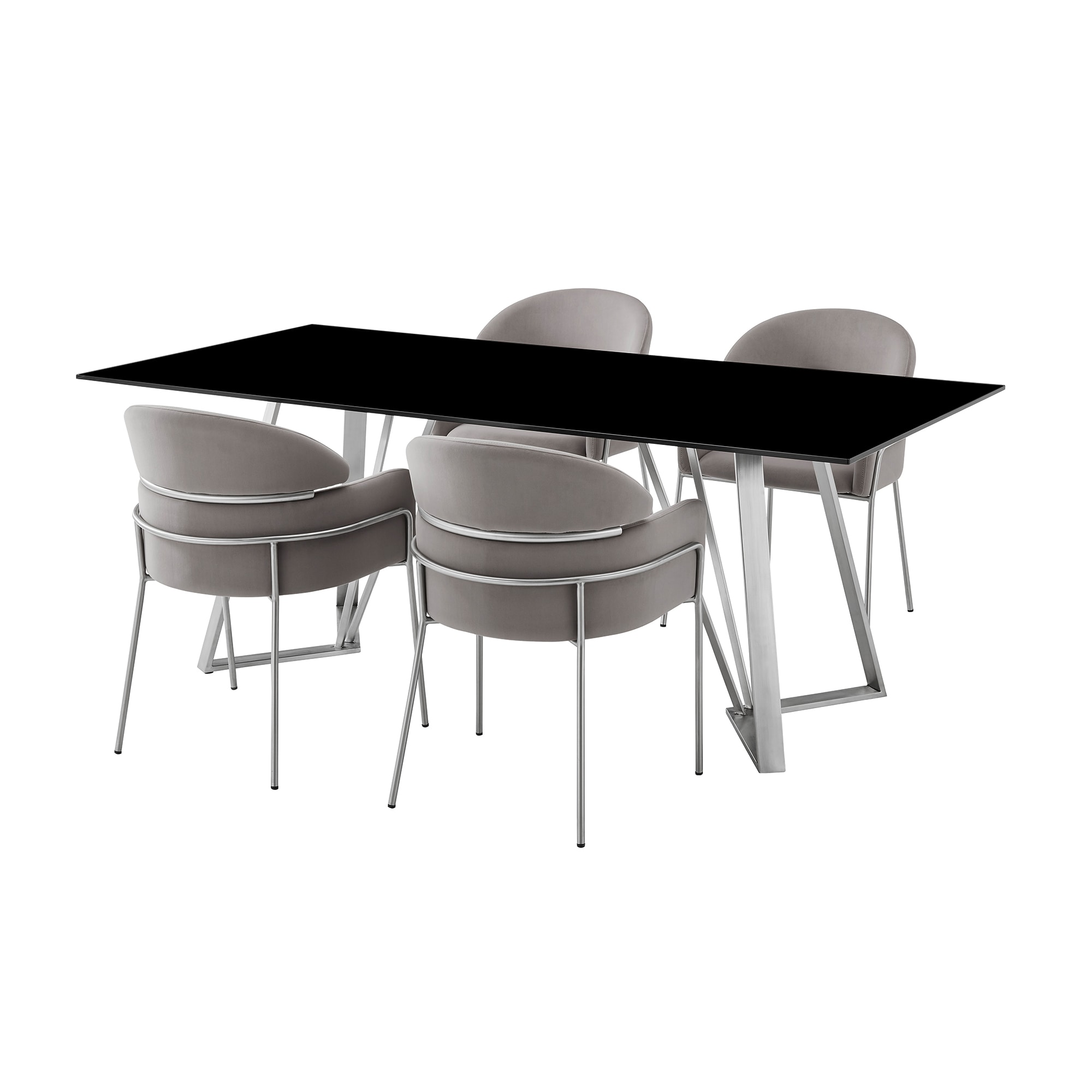 Stainless steel dining discount table set price