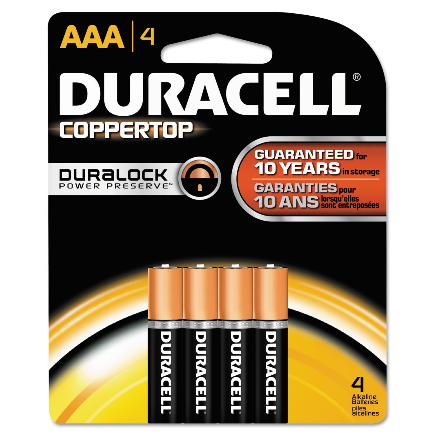 Duracell MN2400B4Z Standard Battery AAA Alkaline PK4 Black #MN2400B4Z-0773
