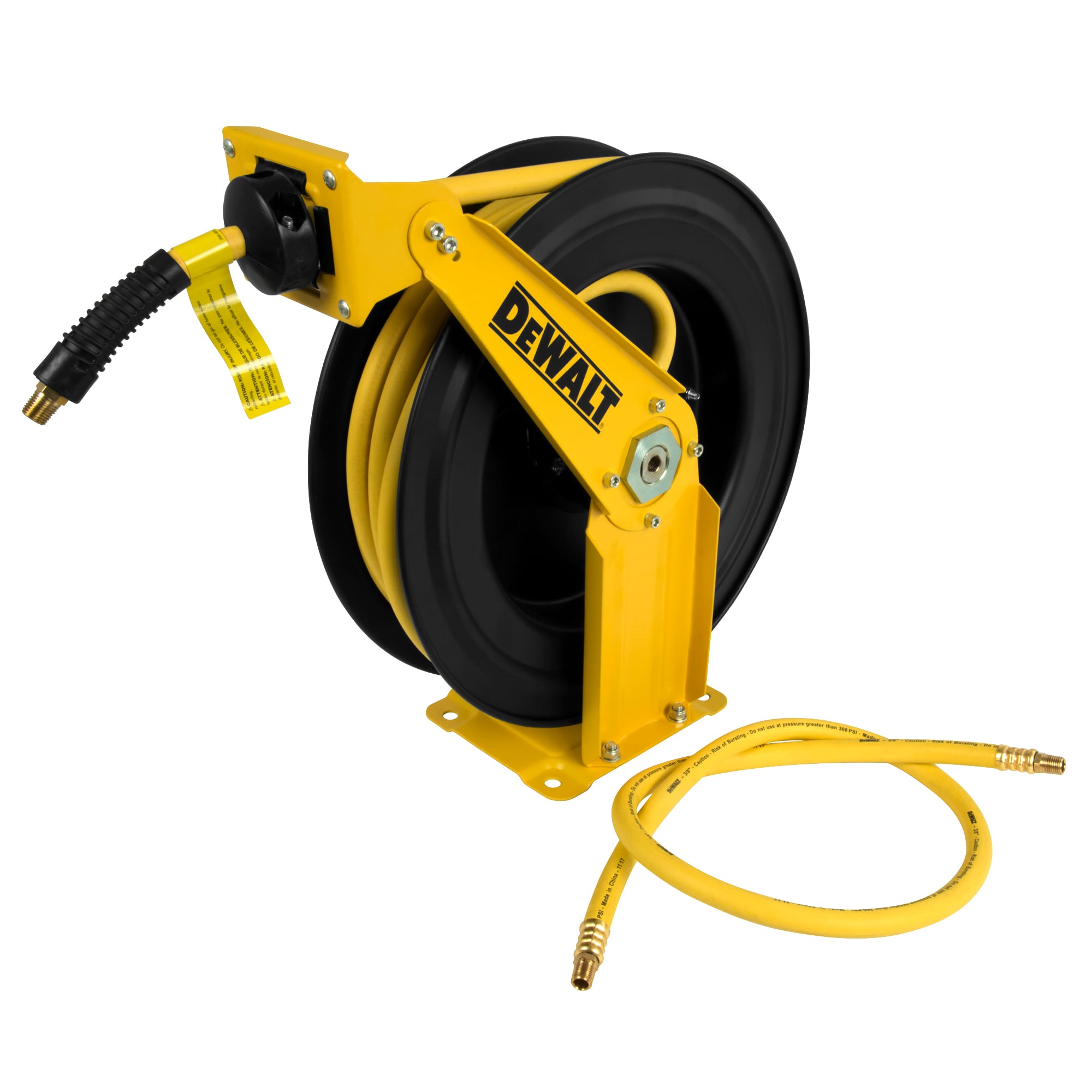 Goodyear Air Compressor Hose Reel Enclosed Retractable 3/8 in. x 50 ft. Hybrid Polymer Hose, Max. 300PSI