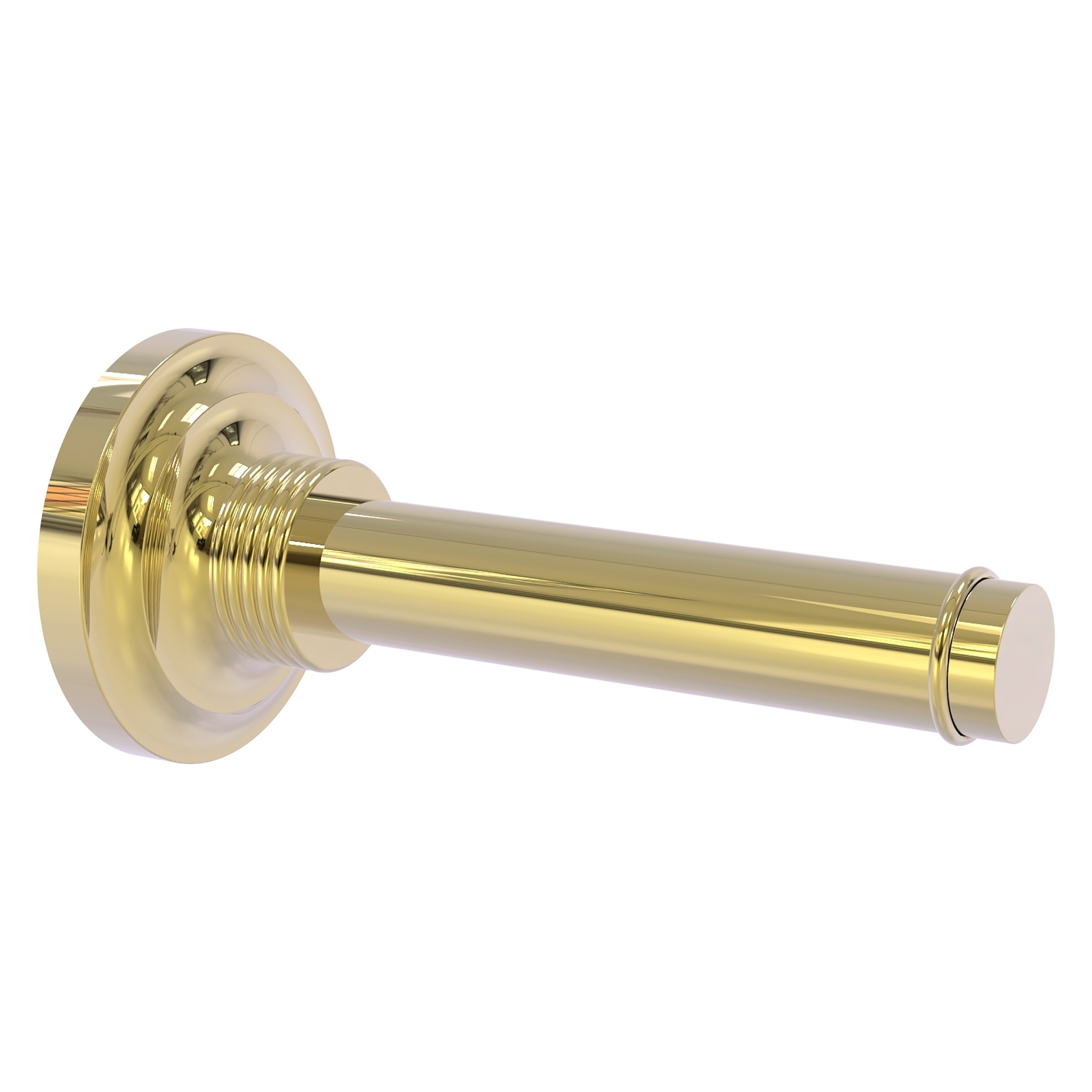 Allied Brass QN-24-1-UNL Que New Unlacquered Brass Wall mount Single post Toilet Paper Holder 1 -Rolls with Storage