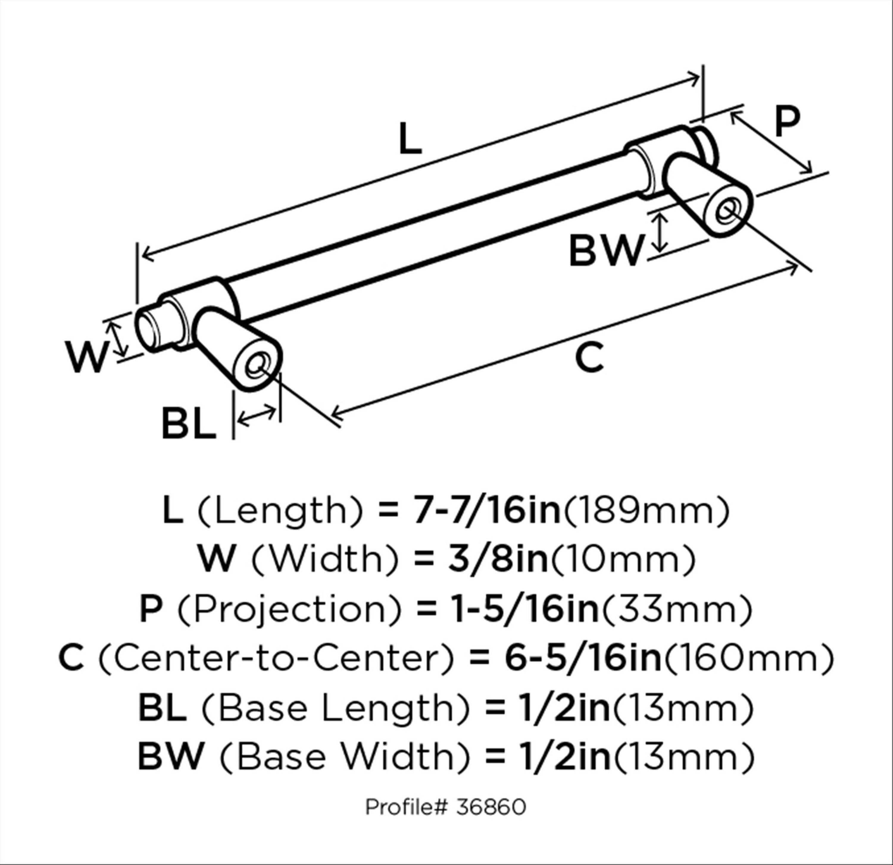 Amerock BP36860FB Cabinet-Pulls - View #3