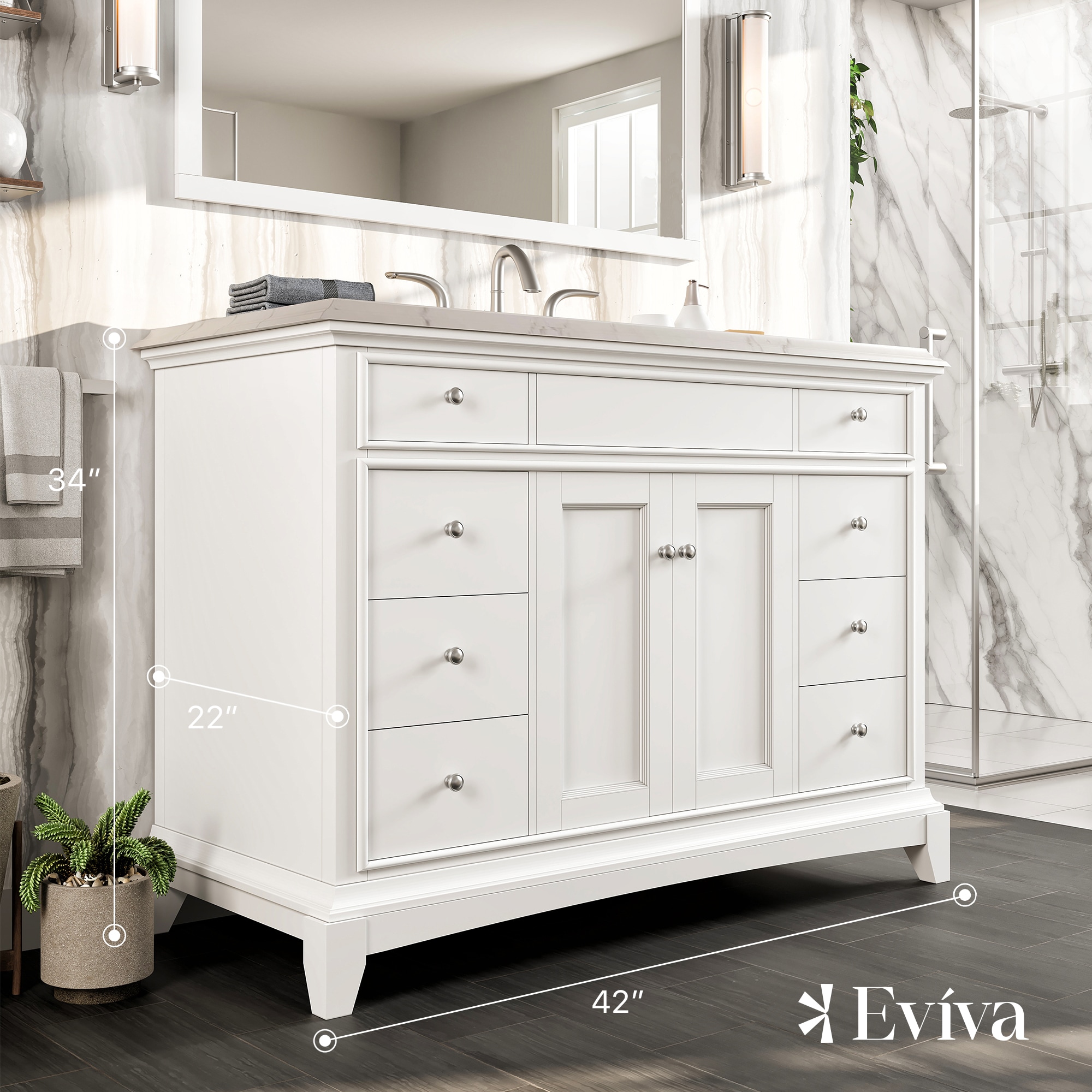 Eviva EVVN709-42WH-Q Bath-Vanity-Combo - View #2