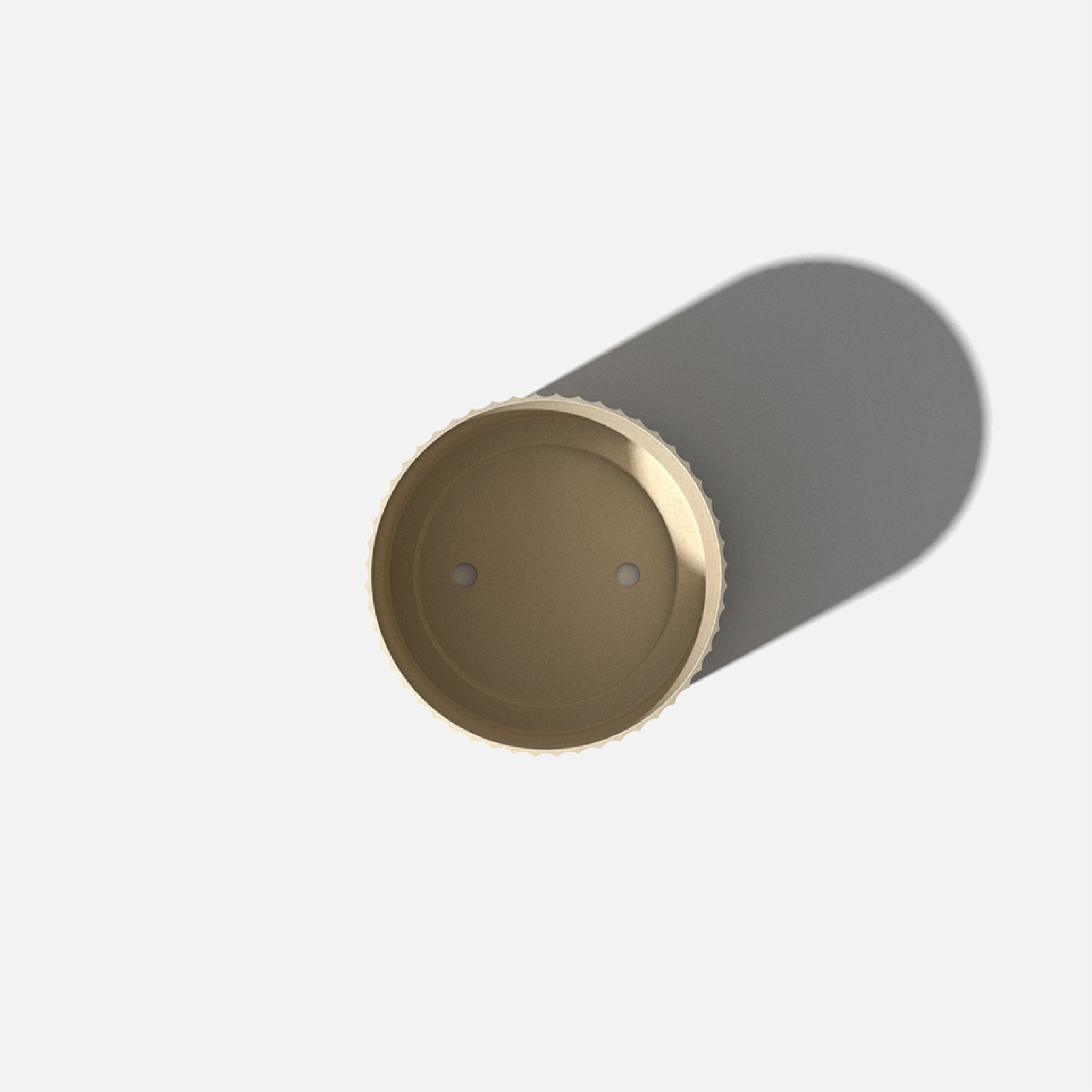 Sand Textured Plastic-Stone Composite Round Planter Set
