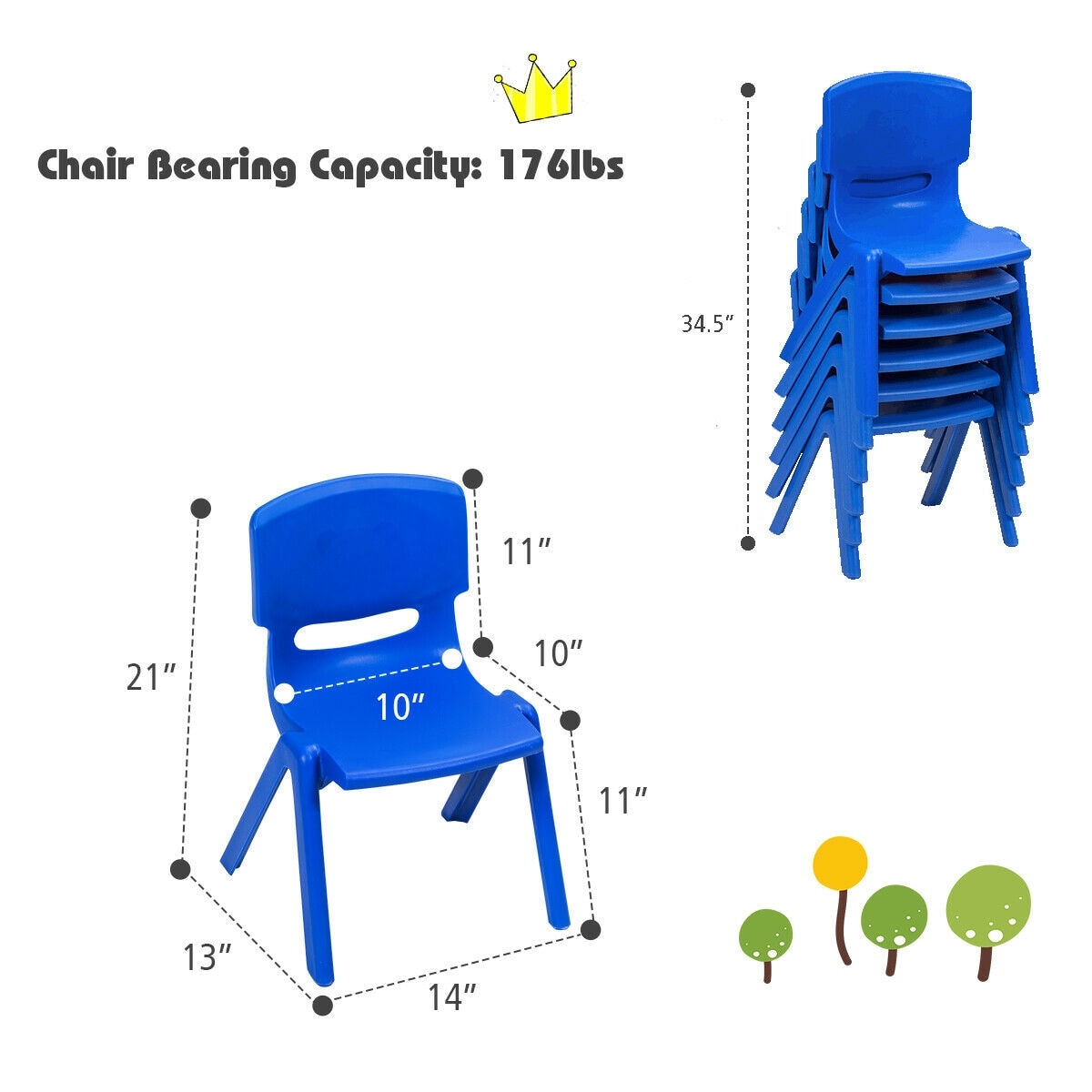 Slickblue D-CO-6-LB86546WH Kids-Chairs - View #6