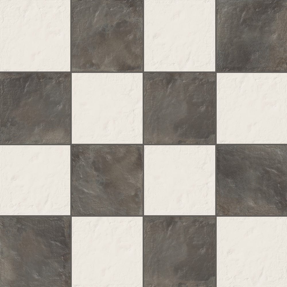 Tilefy Autumn Essentials Checkerboard  Anthracite and White Tile
