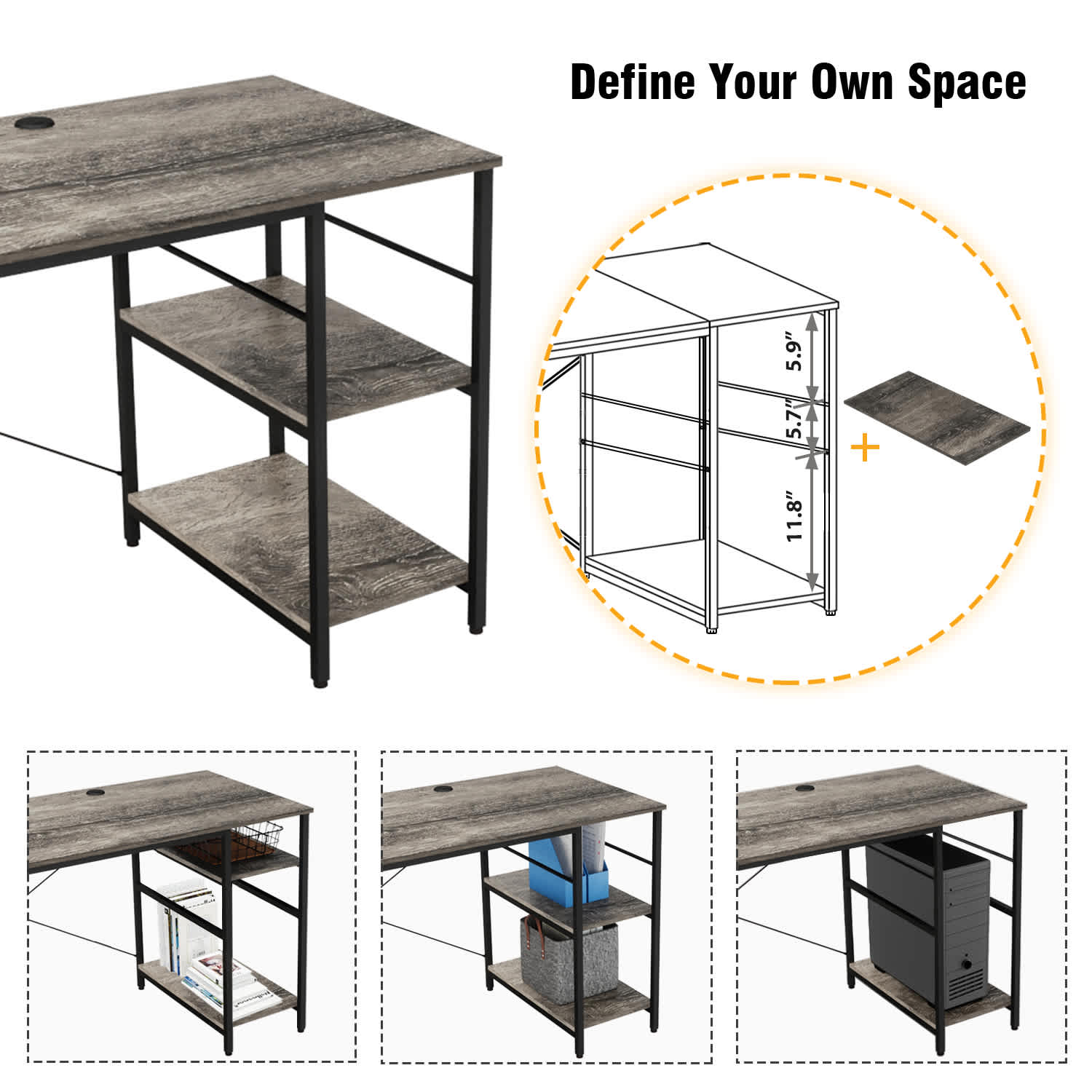 Bestier LOW-15158-D31GRY desks - View #6