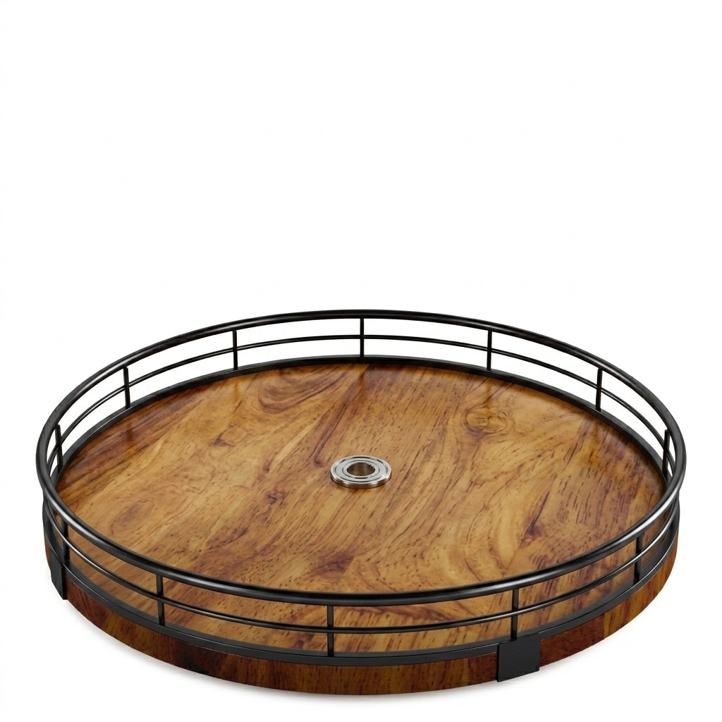 Aoibox  Farmhouse Oak 9 Inch Round Wooden Lazy Susan Turntable Organizer for Cabinet Pantry Kitchen and Dining Table