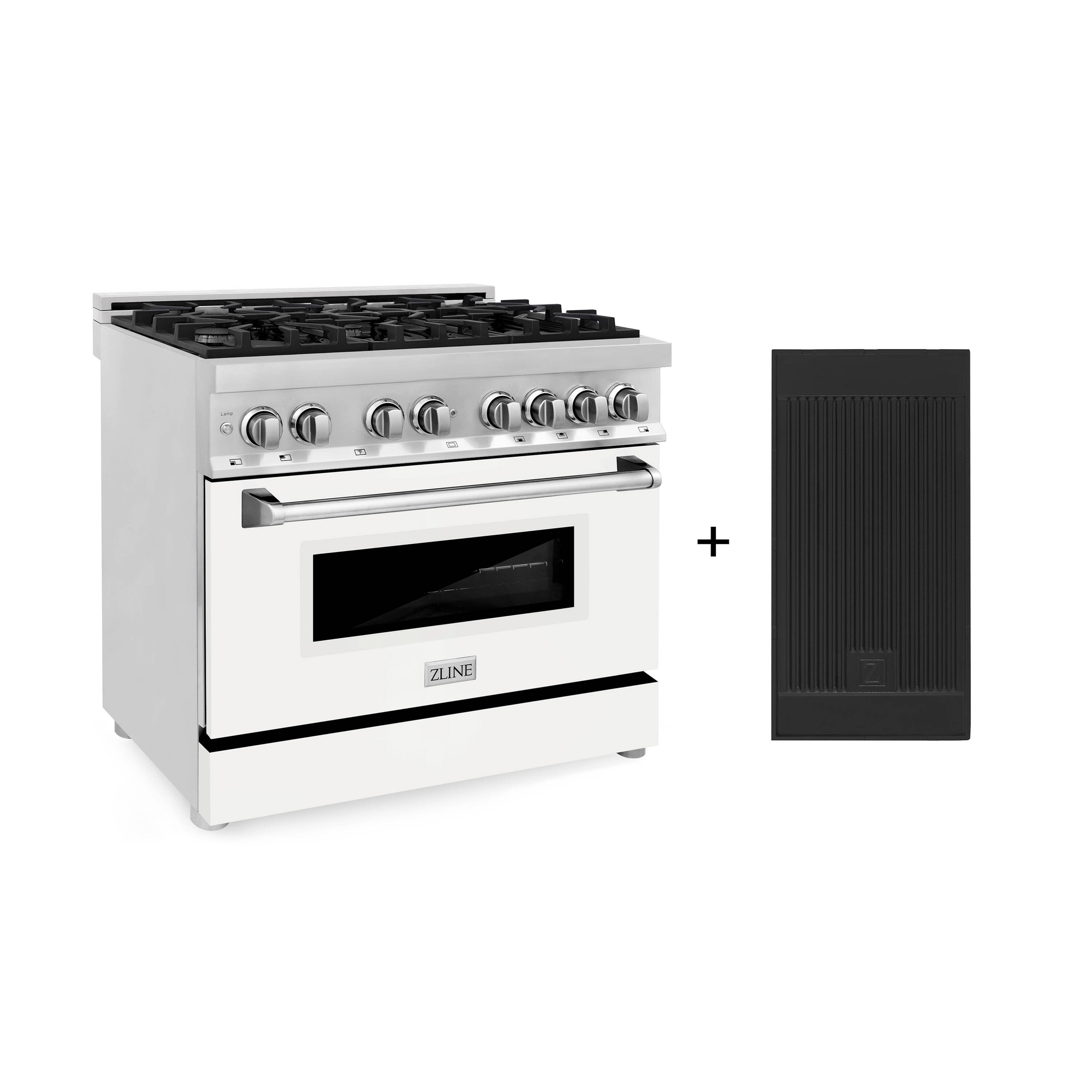 ZLINE KITCHEN & BATH Professional 36-in Deep Recessed 6 Burners Convection  Oven Freestanding Dual Fuel Range (Stainless Steel with White Matte Door)  in the Single Oven Dual Fuel Ranges department at