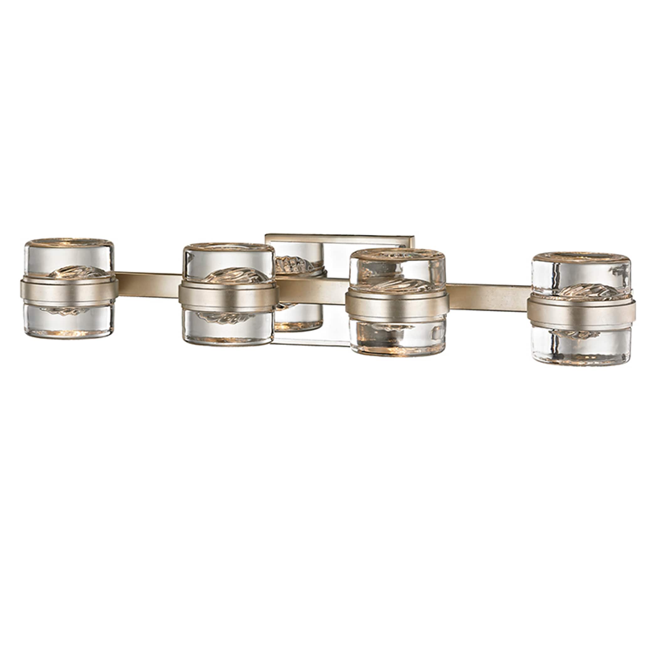 Troy Lighting B5694 Splash 25.25-in 4-Light Silver Leaf, Polished Chrome Accents LED Modern/Contemporary Vanity Light