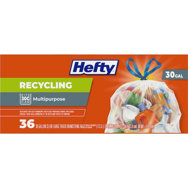 Hefty ReNew Orange Drawstring Trash Bag - 13 Gallon - 20ct