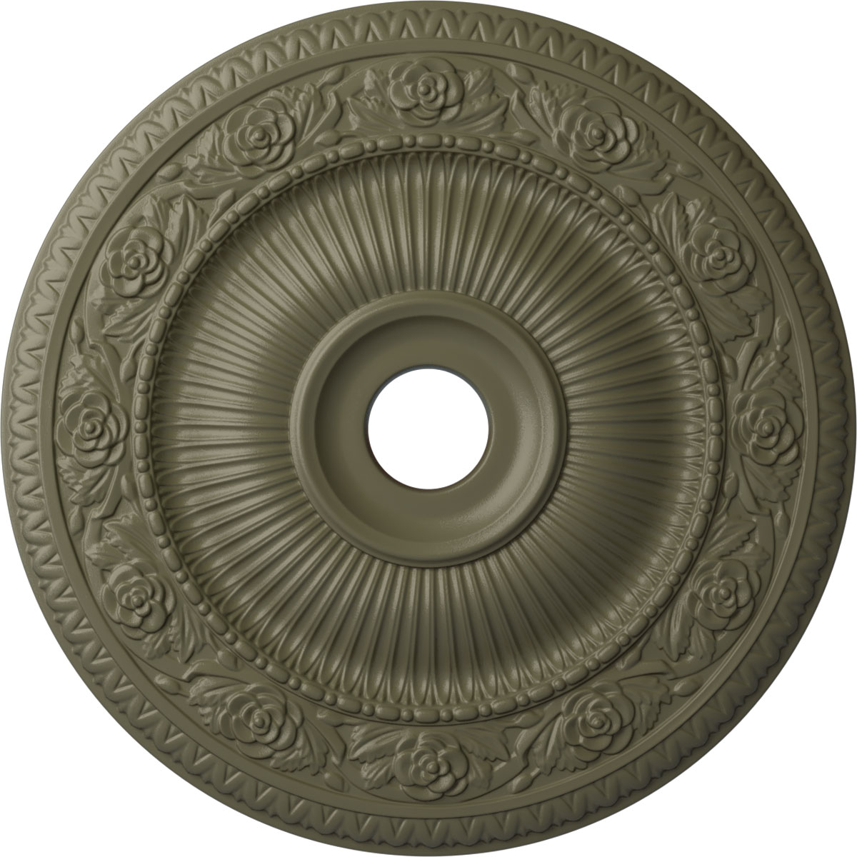 Ekena Millwork CM24LO1SSF Logan 24.25-in W x 24.25-in L Painted Spartan Stone Polyurethane Whole Ceiling Medallion