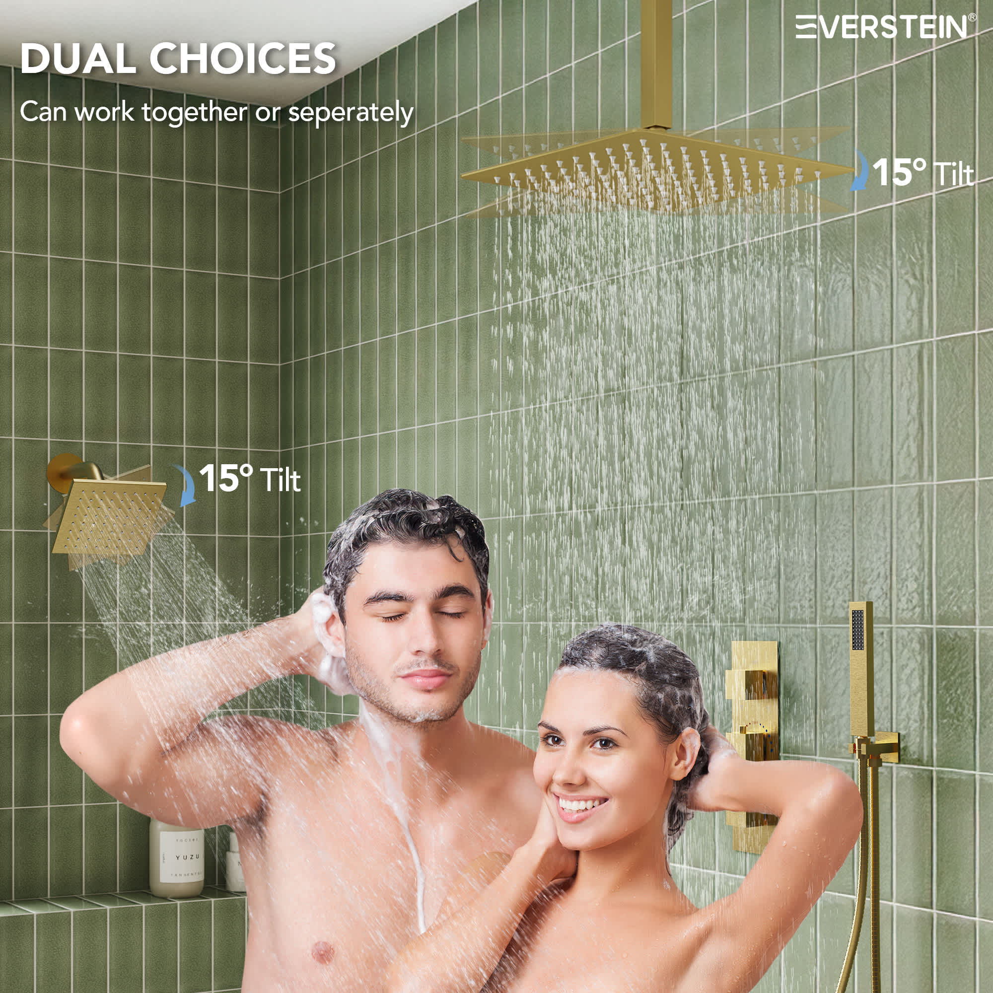EVERSTEIN SFS1004A-GD12 Showerhead-Bar-Panels - View #7