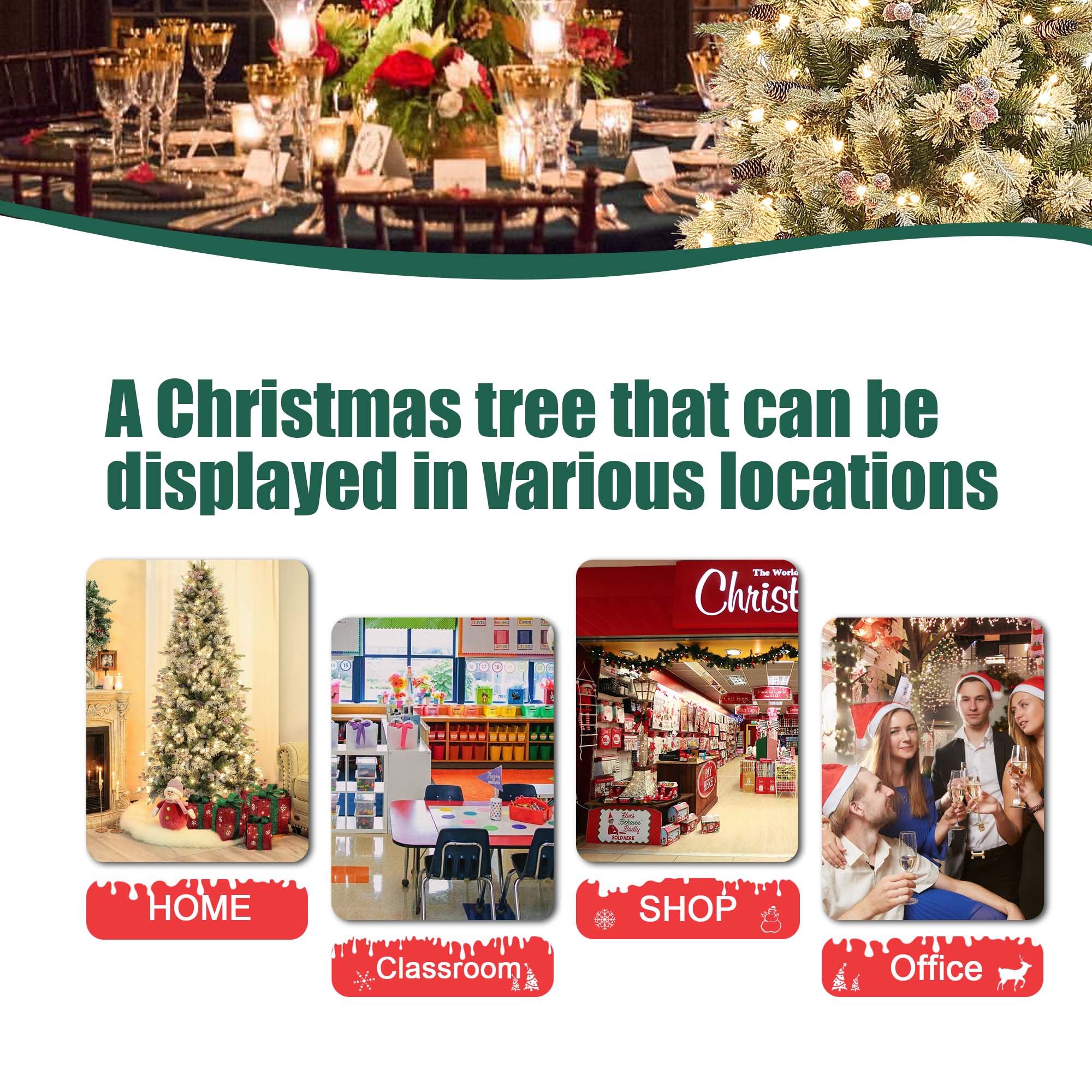 LuxenHome WHAP1800 Artificial-Christmas-Trees - View #12