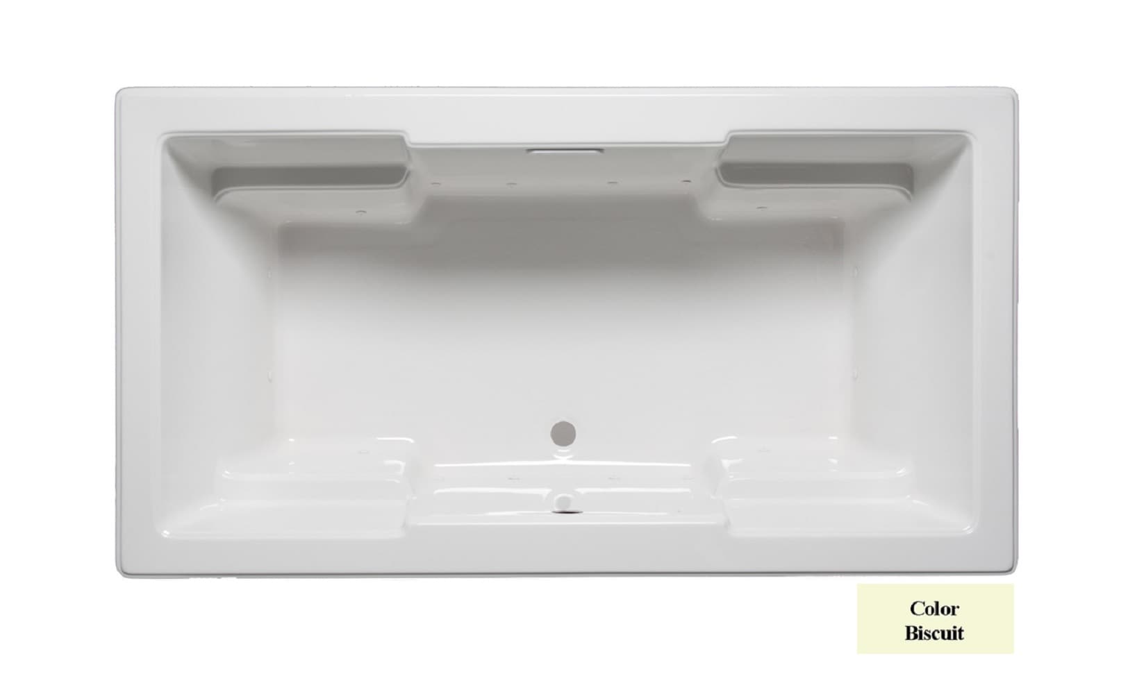 Laurel Mountain 4272RA528 Reading V 42-in x 72-in Biscuit Acrylic Drop-In Air Bath (Front Center Drain)