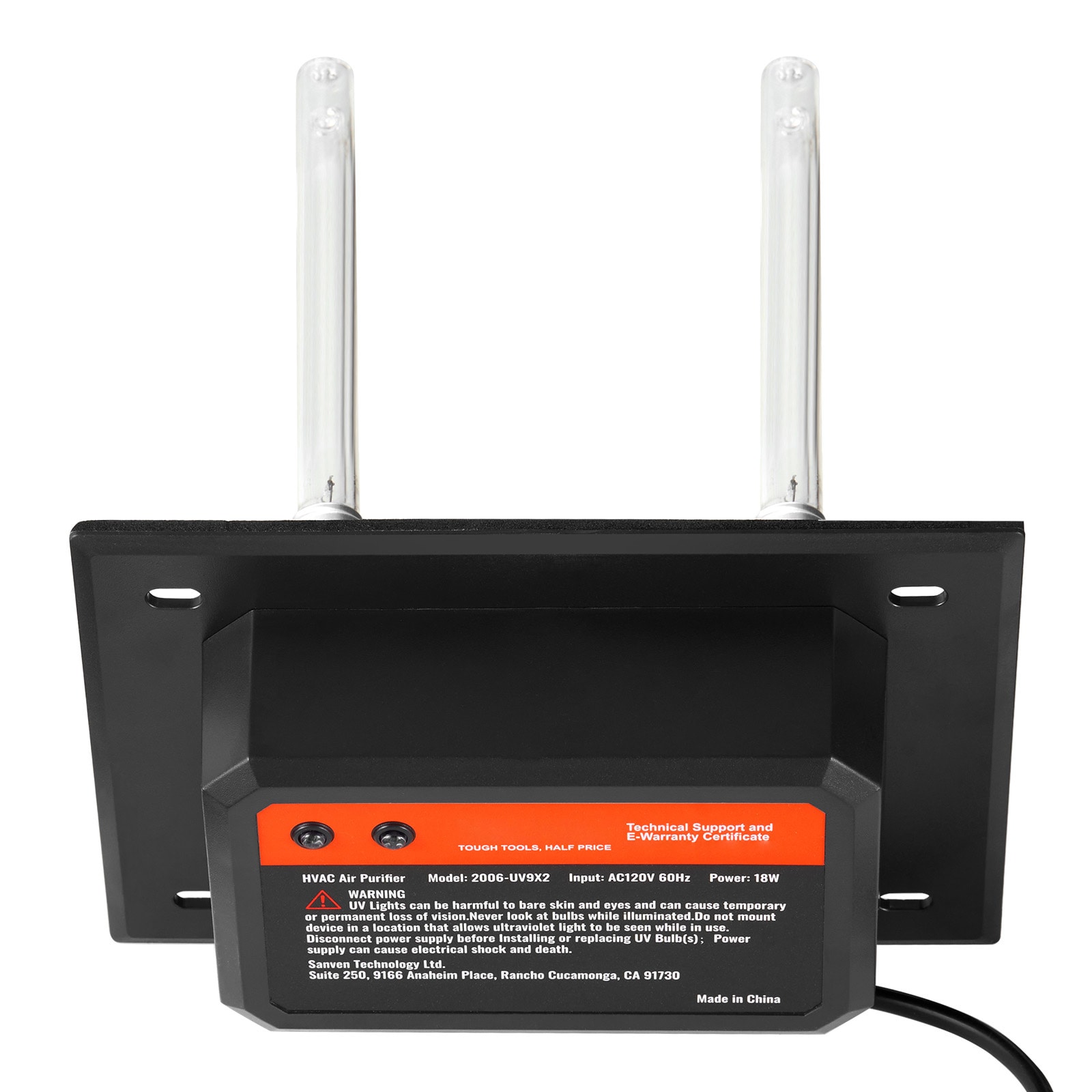 VEVOR SCUVCGKGDJHQ06036V1 HVAC Air Purifier Whole House 18W 7inch UV UVC Light in Duct for Ac (Air Conditioning) Duct Air Scrubber with 2 Replacement Bulb HVAC UV lights for Ac Systems