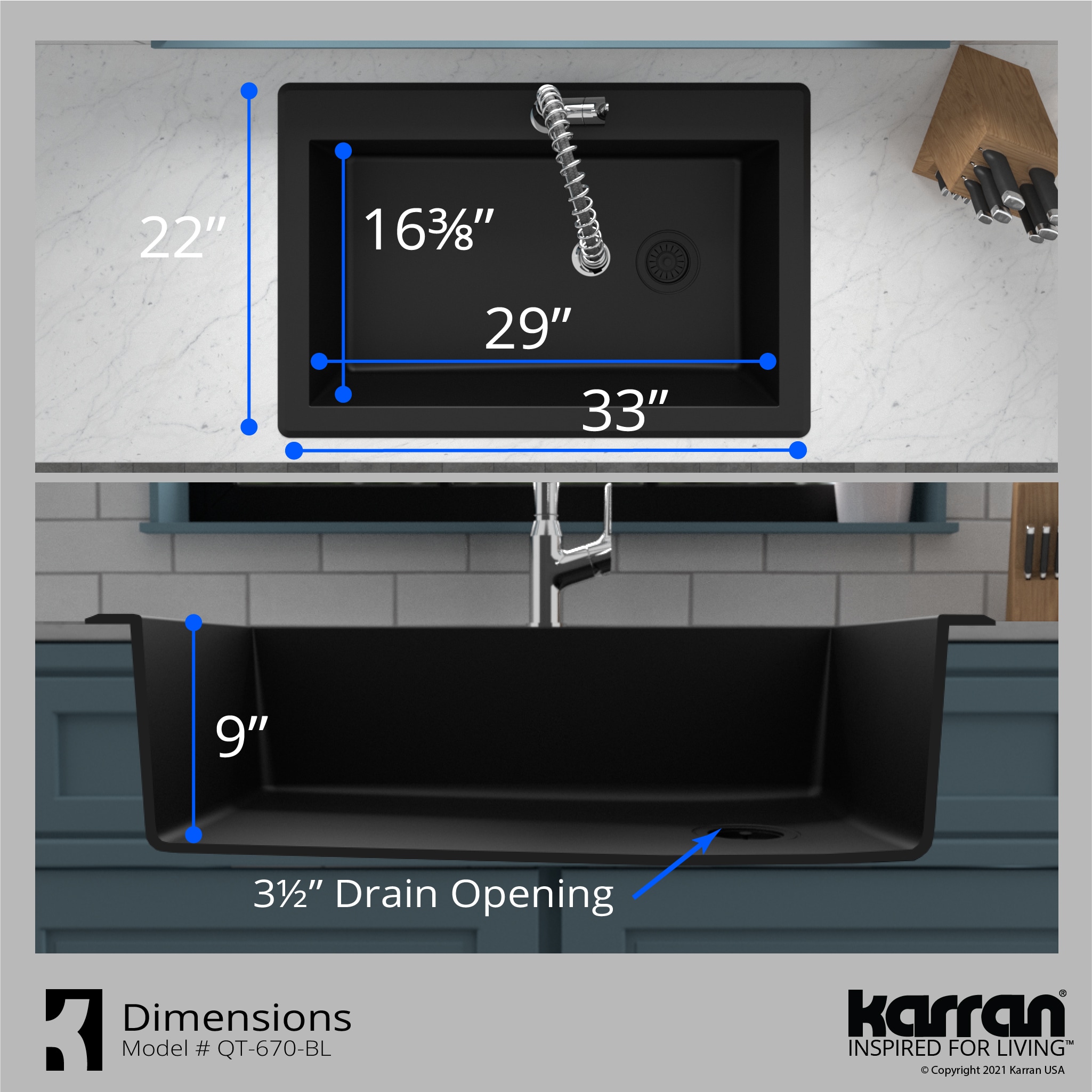 Karran QT670BL220SS Kitchen-Sinks - View #5
