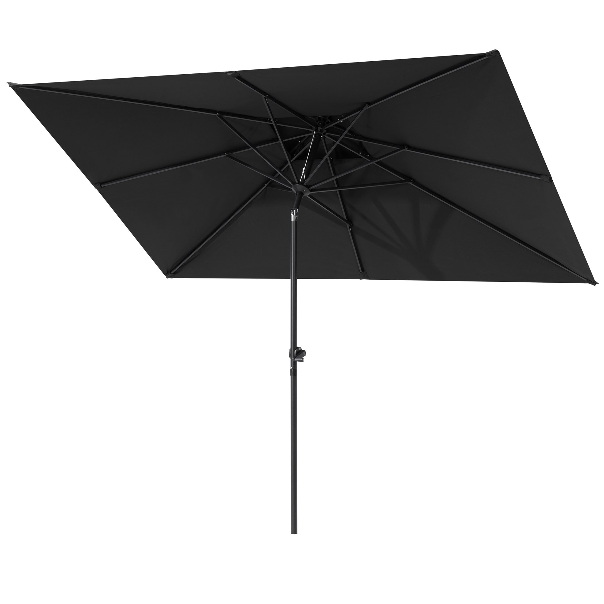 Crestlive Products CL-PU013BLK 9-ft Aluminum Black Market Patio Umbrella