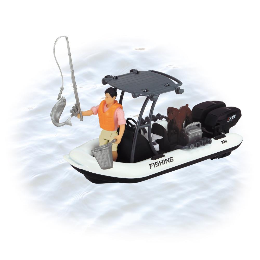DICKIE Play Life Jeep Fishing Trip Set with Tow Truck and Boat