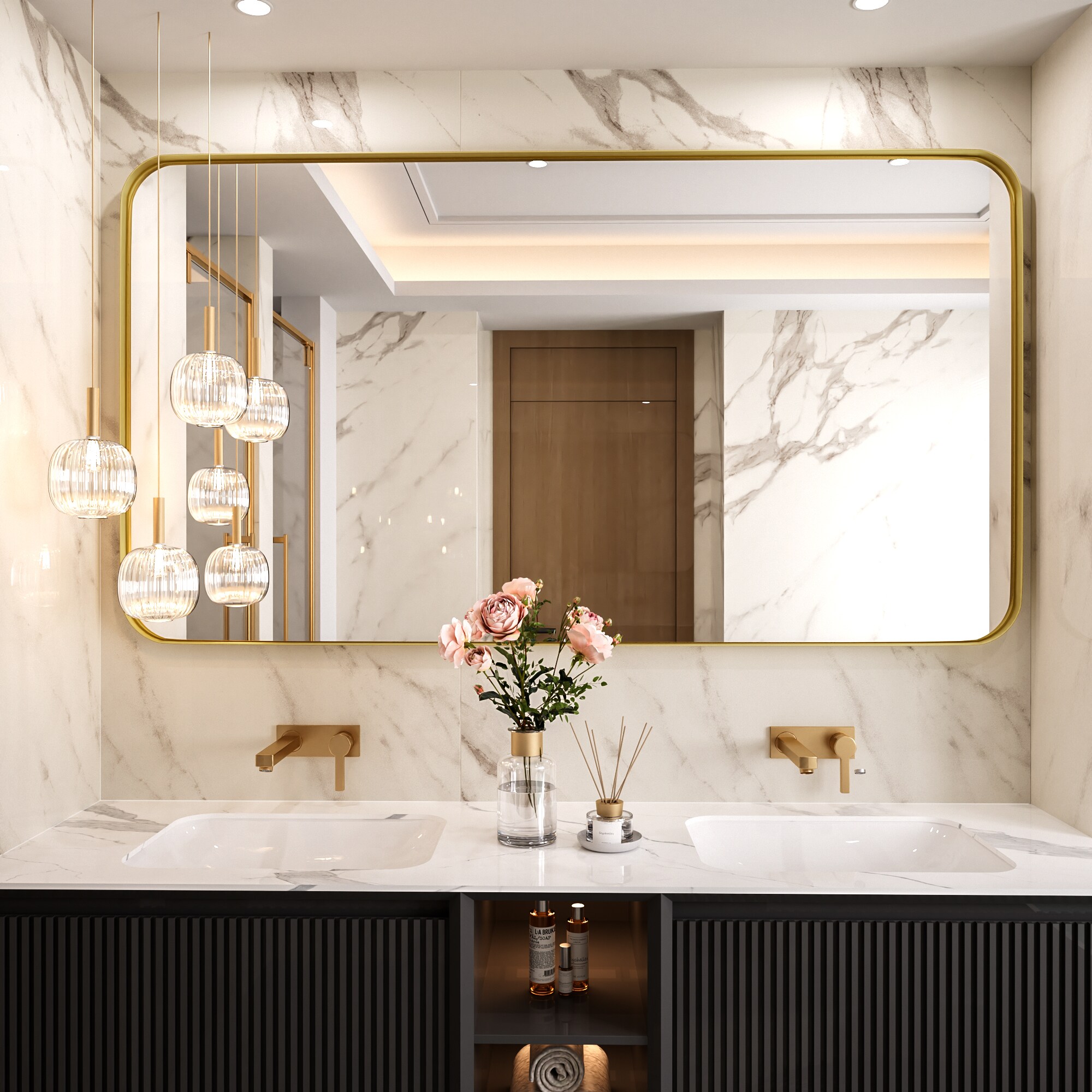 LOVMOR Y-TM5530-G Framed-Bath-Mirrors - View #4