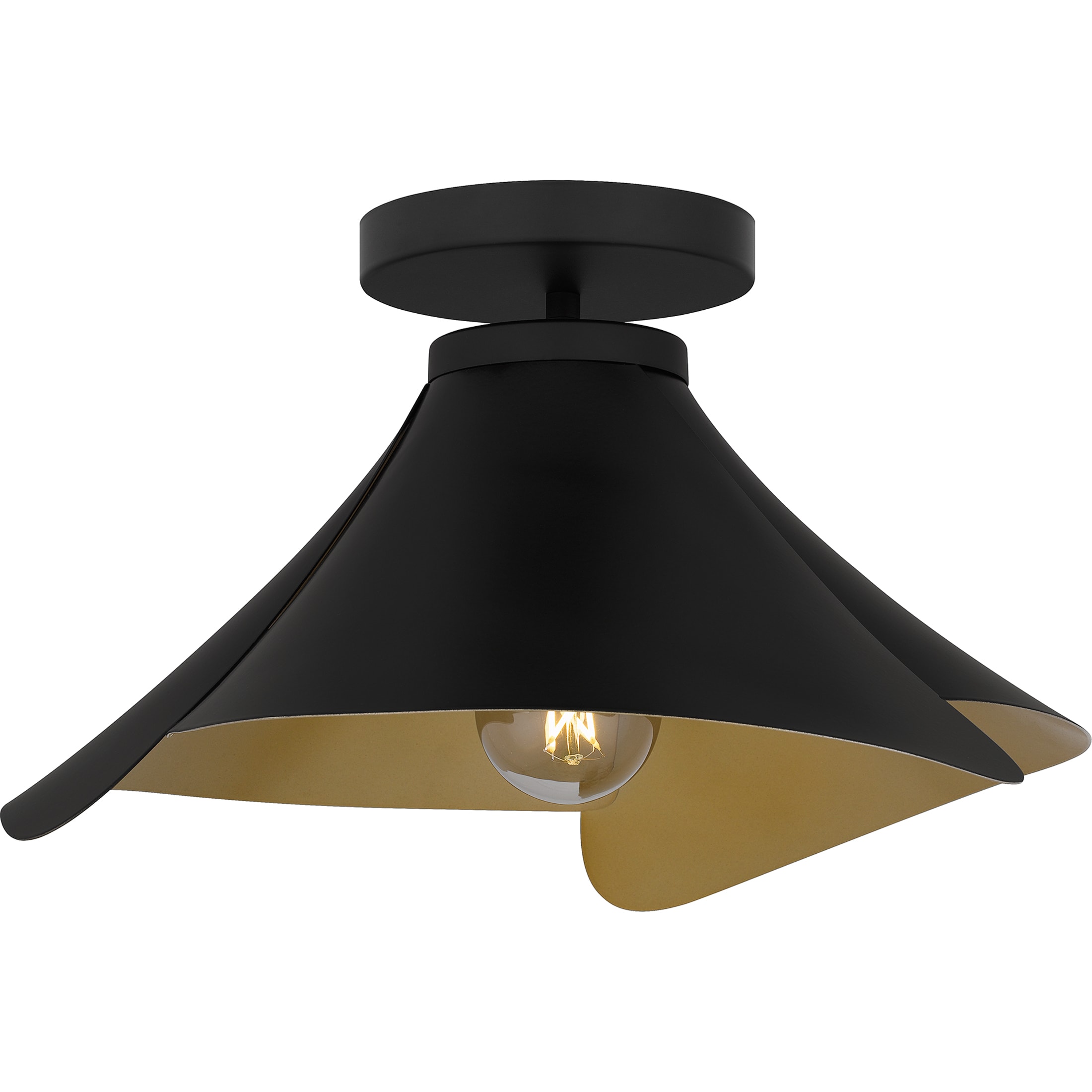 Quoizel QSF6747MBK Wisp 1 -Light 14.5-in Matte Black Semi Flush Mount Light