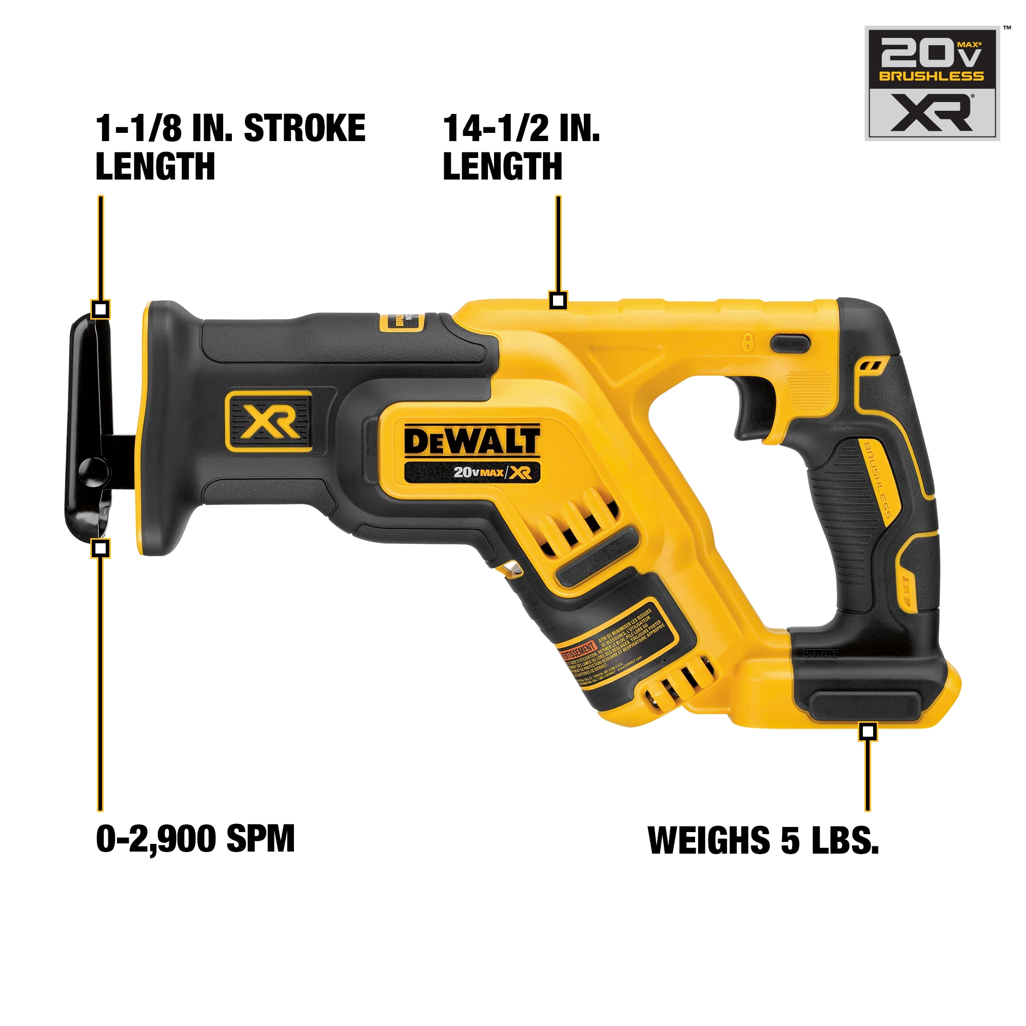 DEWALT XR 20-volt Max Variable Speed Brushless Cordless Reciprocating Saw (Bare Tool) DCS367B Sansujyuku sansujyuku.com