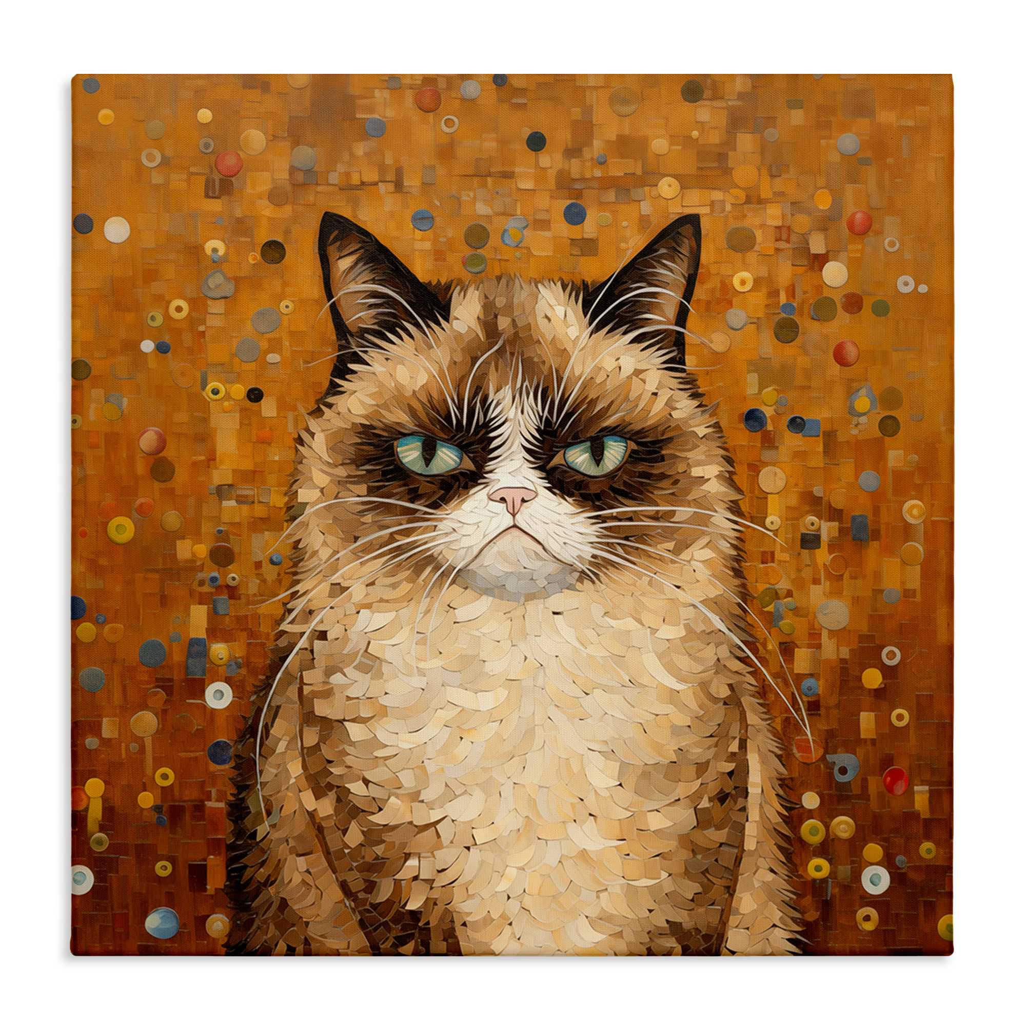 Stupell Industries BT-866-CN-36X36 Grouchy Cat in Classic Style Canvas Wall Art By Arlington Prints 36 x 36