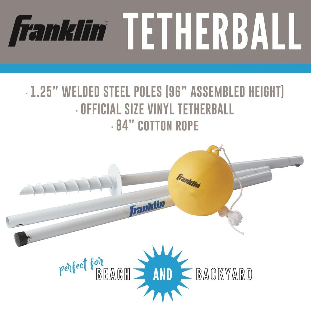 Franklin Sports Outdoor Tetherball Set - Durable Steel Construction -  Official Size Ball Included - Fun Party Game for All Ages in the Party  Games department at