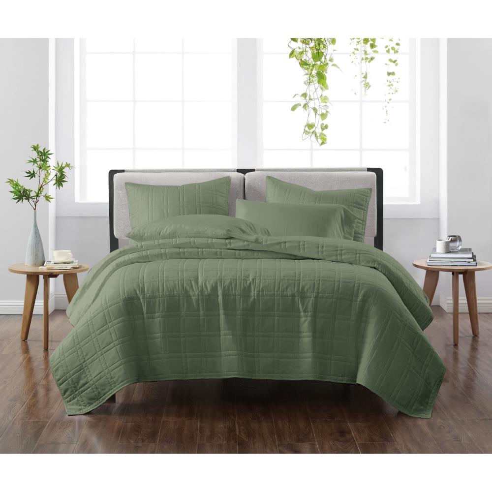 Cannon Cannon Heritage Solid 2-Piece Green Twin Comforter Set in the  Bedding Sets department at