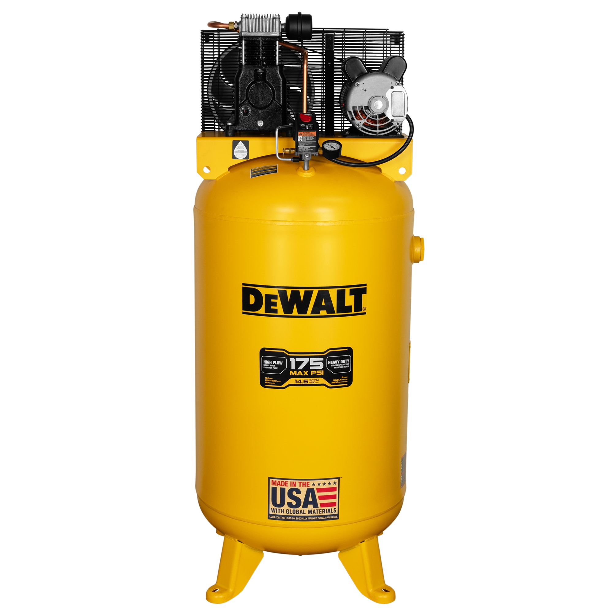 DEWALT 80-Gallon Stationary Electric 175 PSI Vertical Air Compressor ...