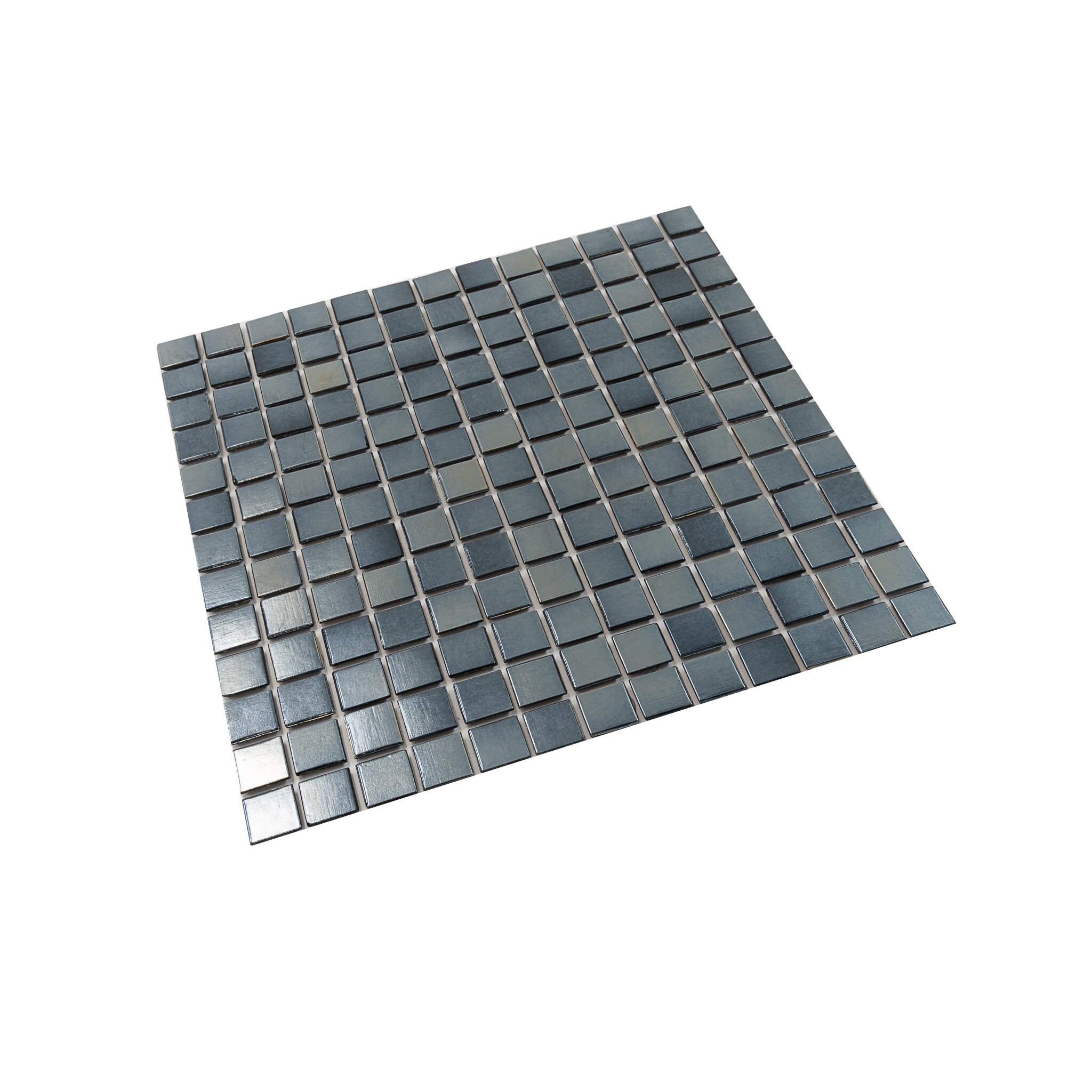 Nacreous Black Glass Mosaic 12" x 12" Wall and Floor Tile