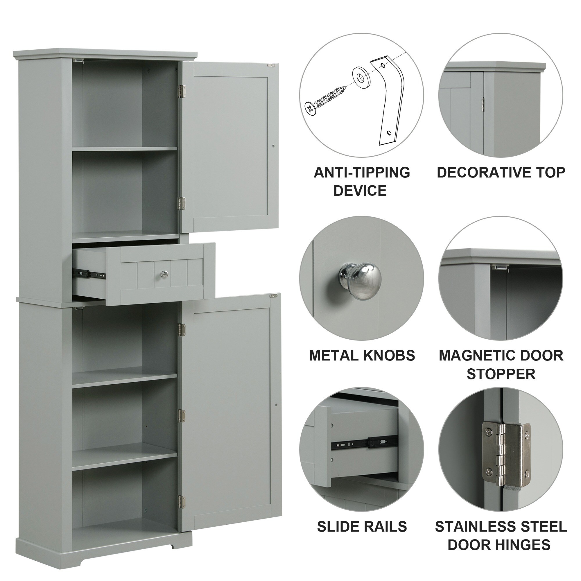 HyperDrop Cart ZW-N725P206890E Linen-Cabinets - View #4