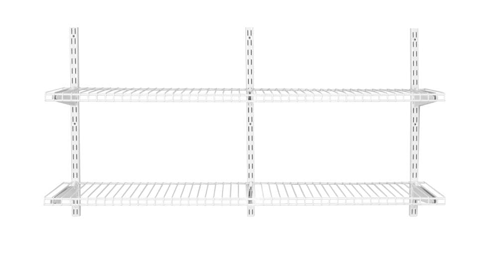 8 Ft X 12 In White Wire Closet Kit, Wire Closet Shelving Kits