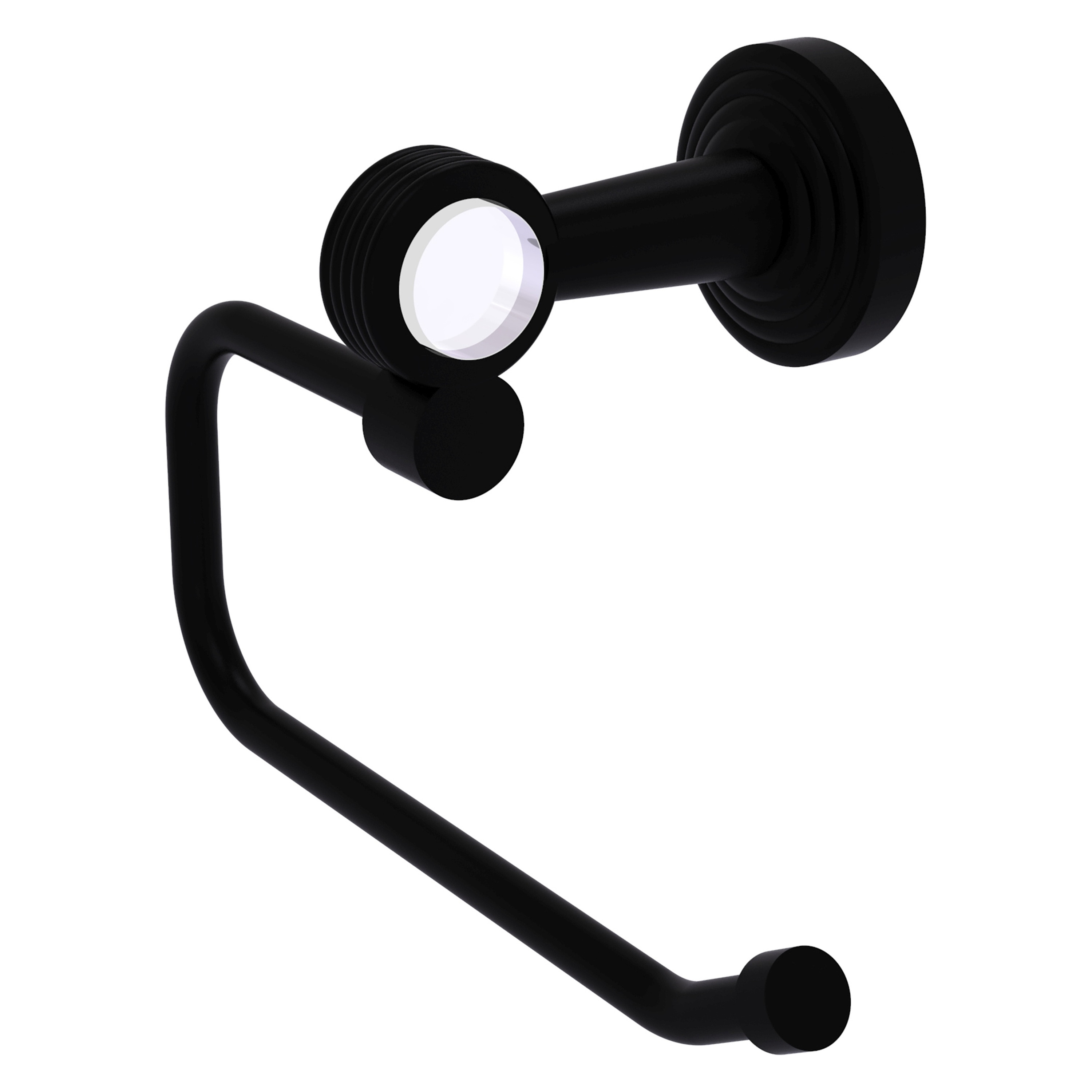 Allied Brass PB-24EG-BKM Pacific Beach Matte Black Wall mount Single post Toilet Paper Holder 1 -Rolls with Storage