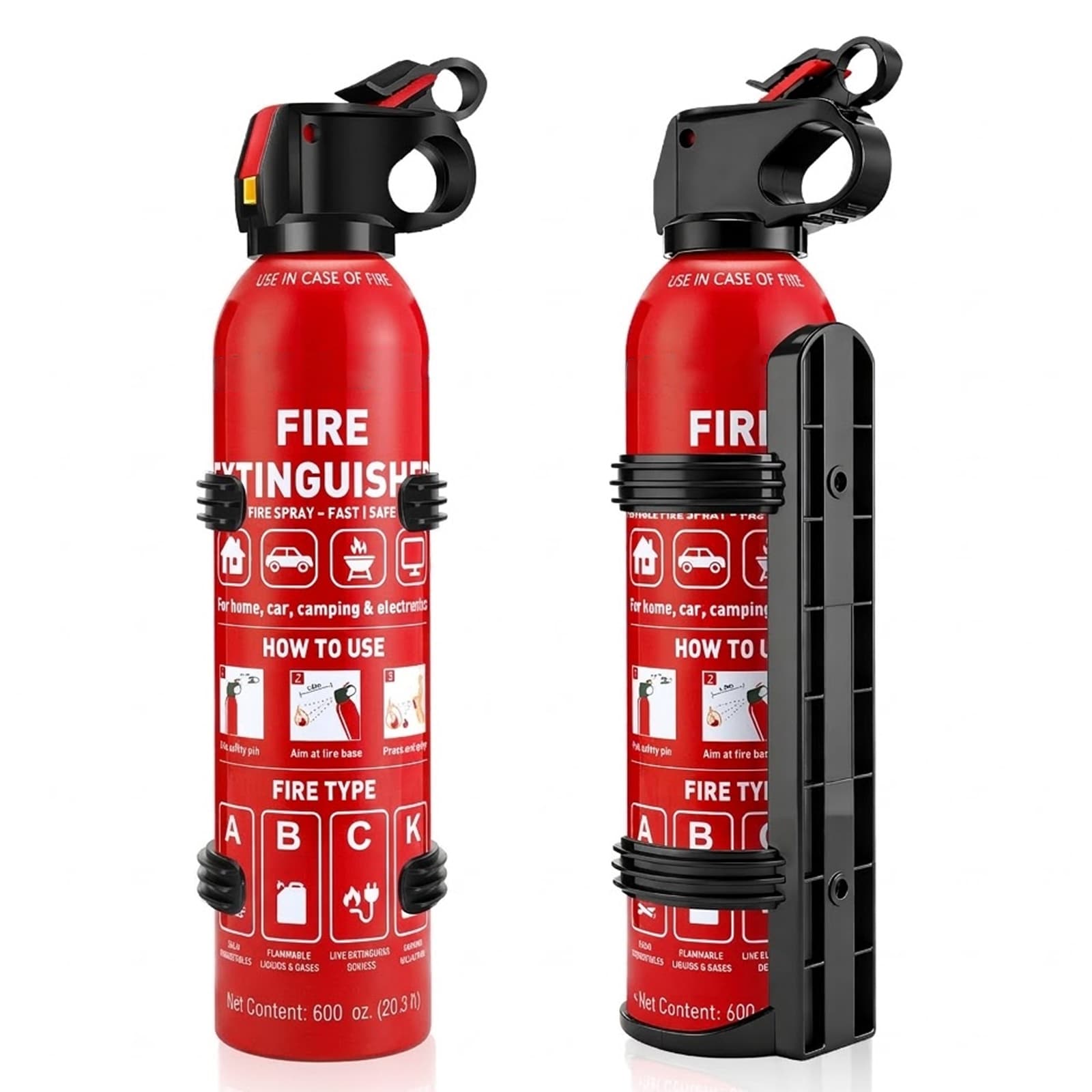 Etokfoks Portable Fire Extinguisher with Mount Water Based Multipurpose for Home Vehicle Kitchen Boat Camping 2 Pack #LETTLRL1H
