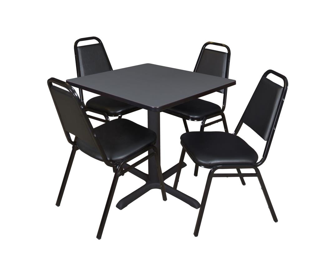 Regency TB3030GY29BK Breakroom Gray 4-Person Training Table (30-in W x 29-in H)