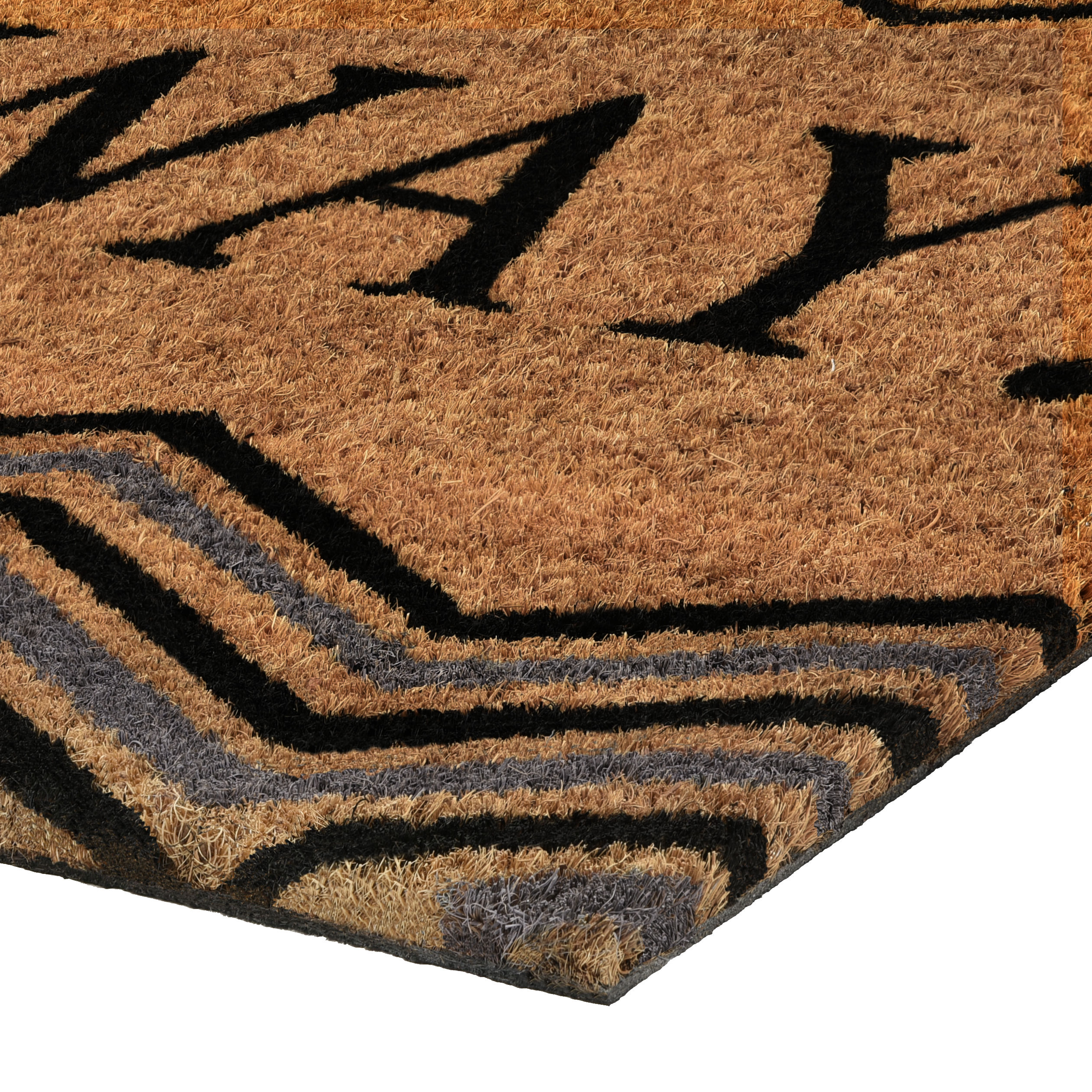 Go Away Black and Natural Coir Outdoor Door Mat