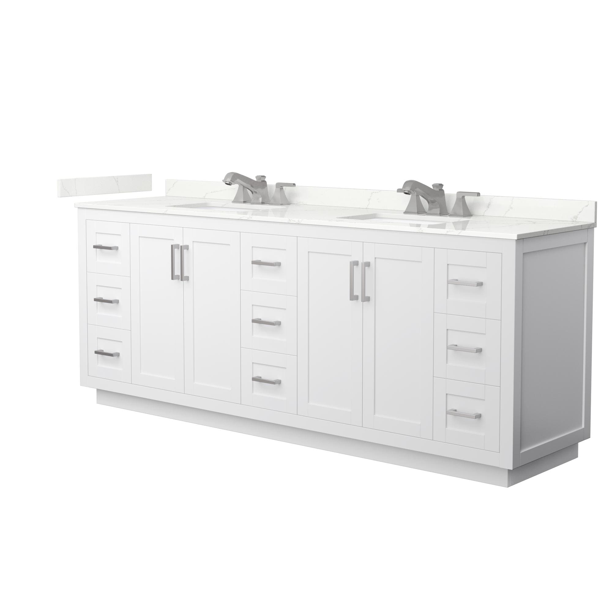Wyndham Collection Miranda 84-in White Undermount Double