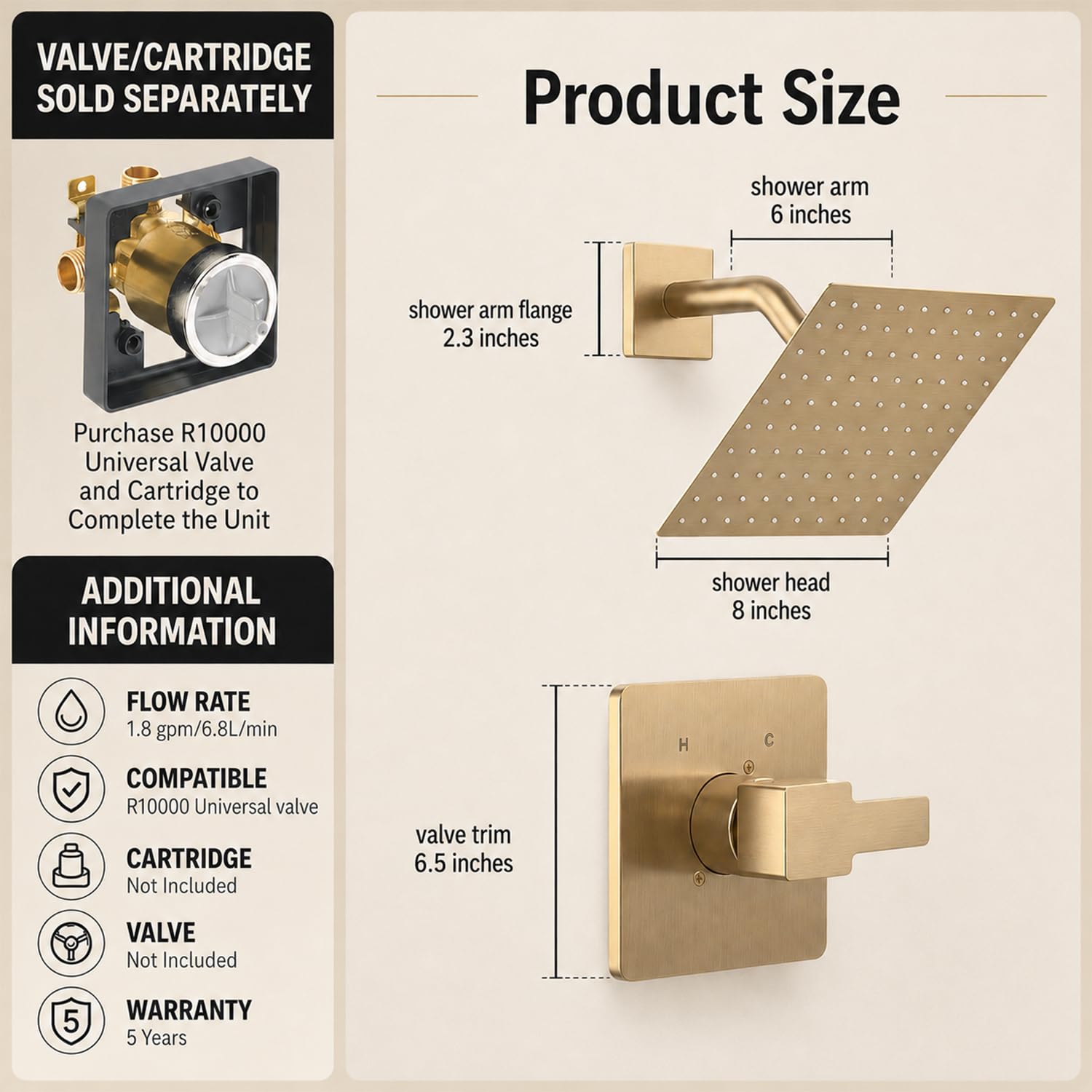Adrinfly LAD0812D468 Fixed-Showerhead - View #4