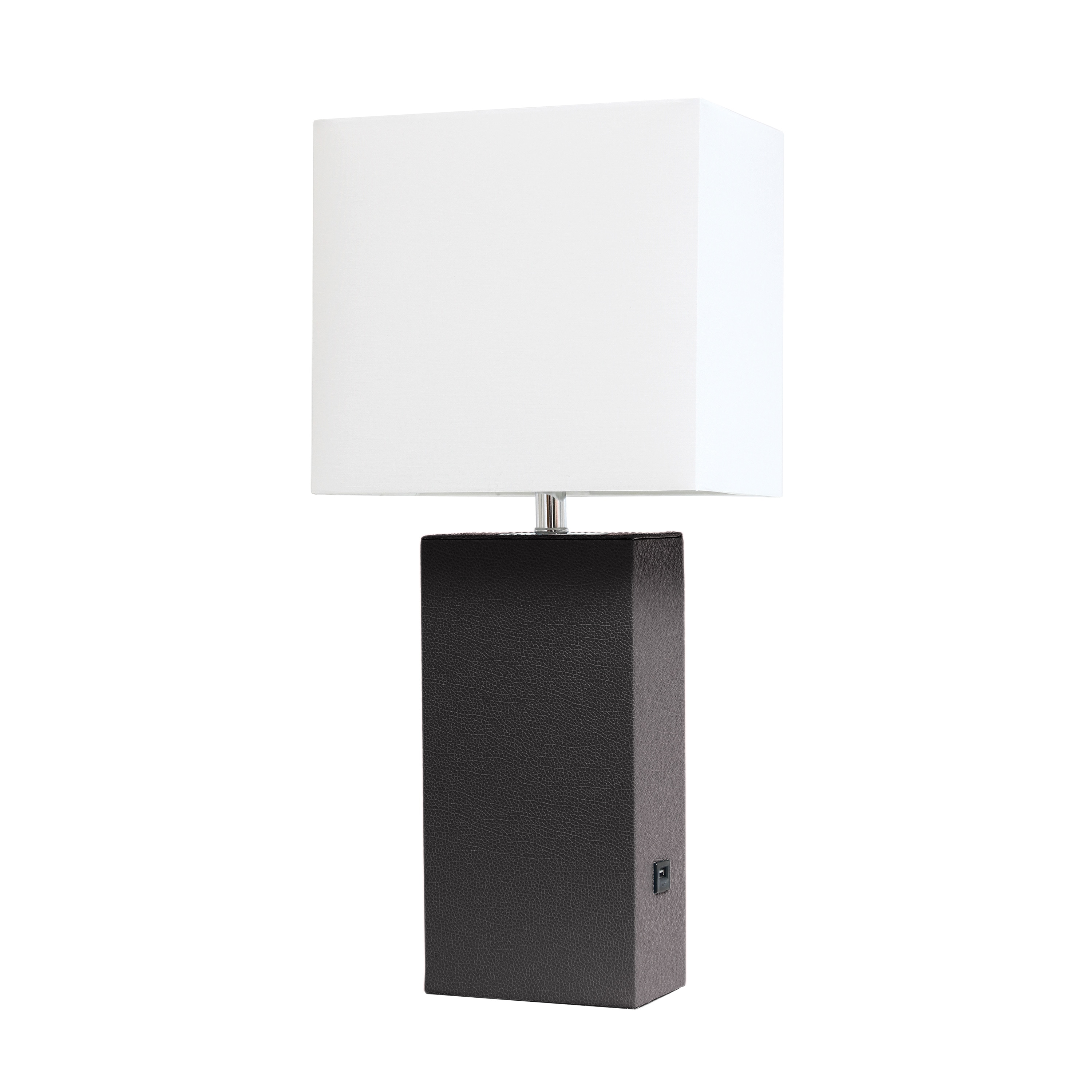Elegant Designs LT1053-BWN 21-in Espresso Brown On/Off switch Table Lamp with Fabric Shade