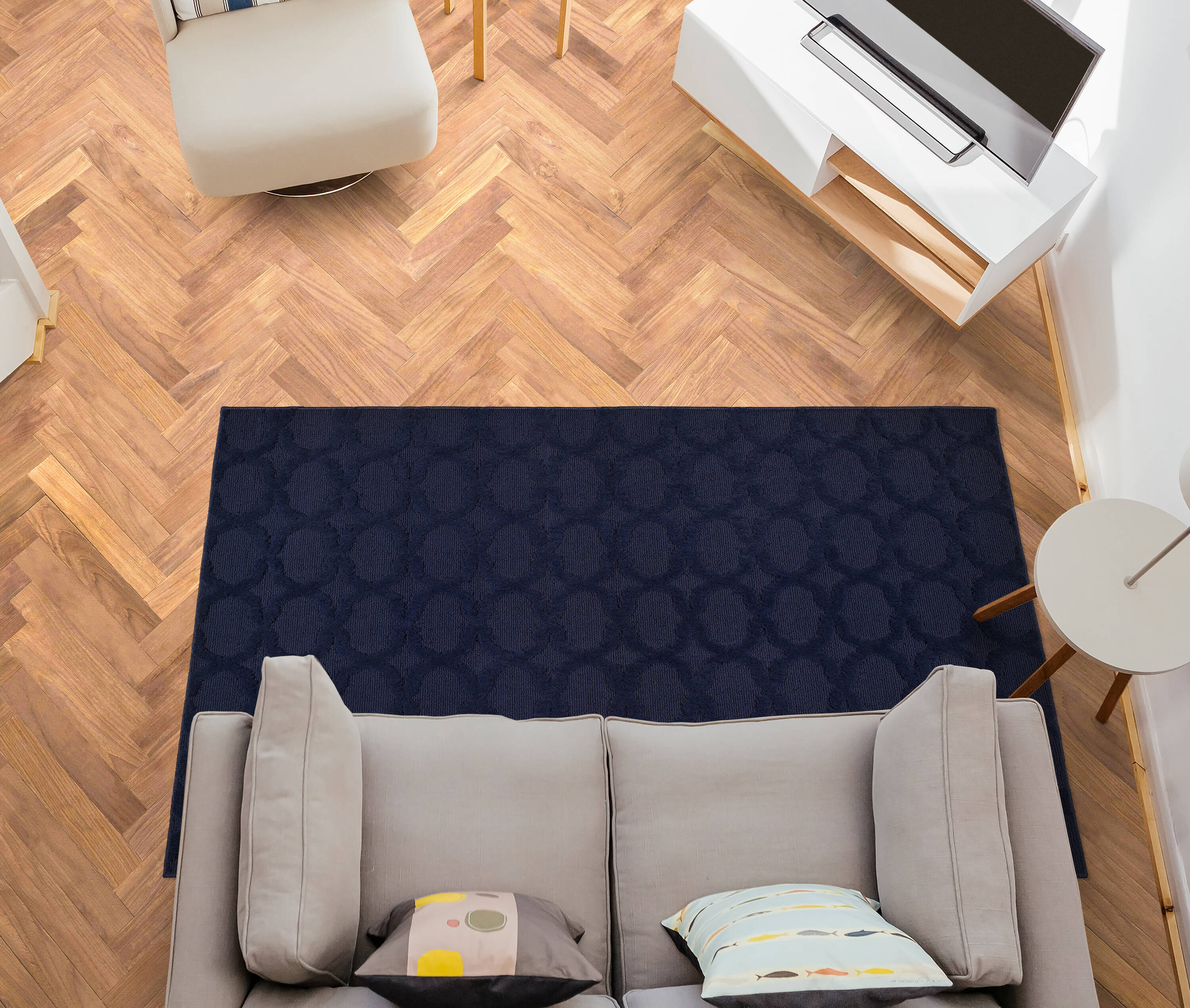 Garland Rug CL100N07210810 Sparta 6 x 9 (ft) Tufted Polypropylene Navy Rectangular Indoor Geometric Farmhouse/Cottage Area rug