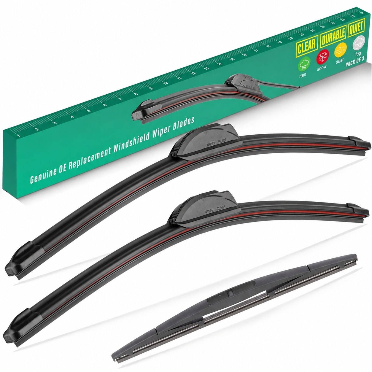 Phyfalip  26 inch 20 inch 12 inch Windshield Wiper Blades Set for Jeep Grand Cherokee 2022 2023 2024 2025 Front and Rear Replacement