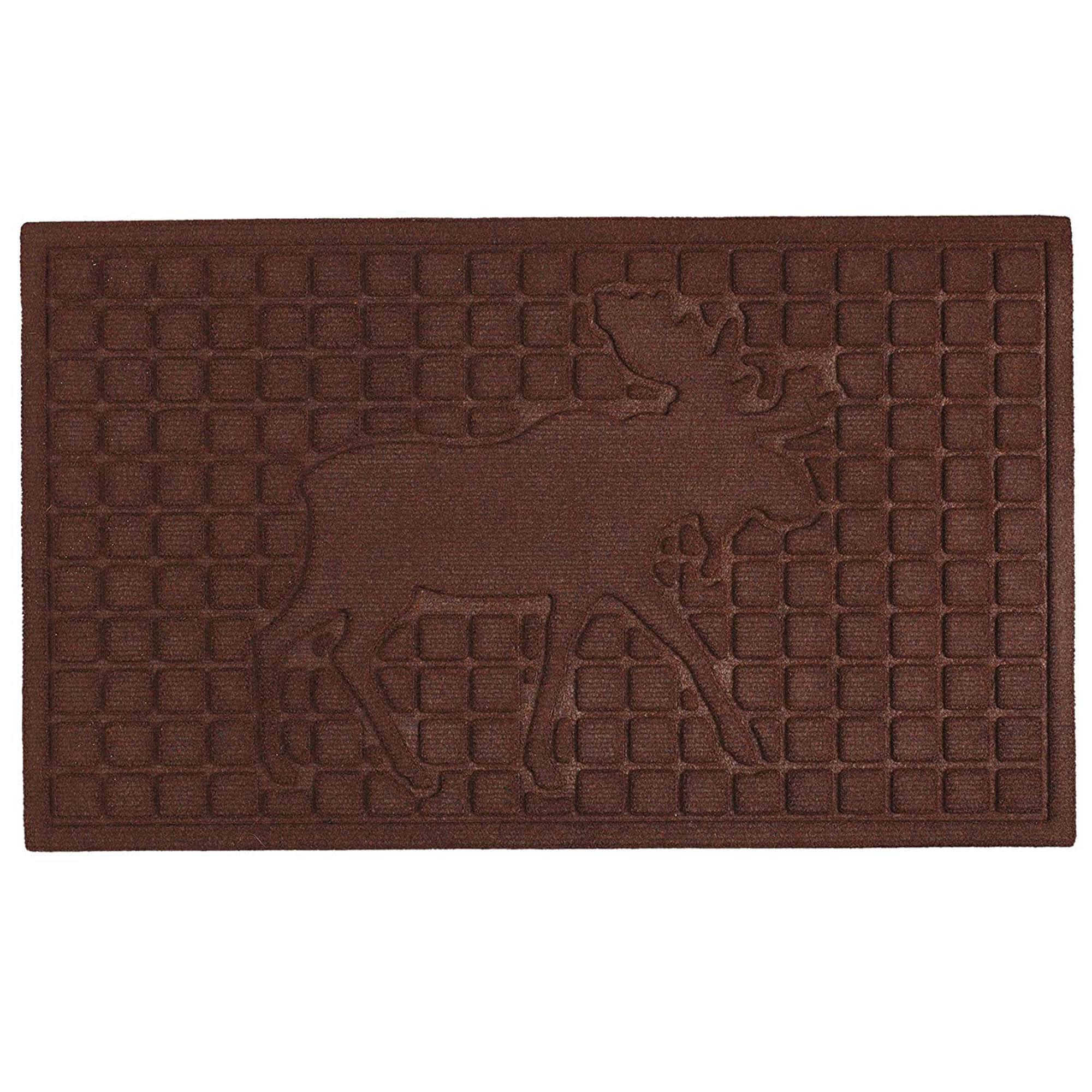 DII CAMZ34864 2-ft x 3-ft Brown Moose Polypropylene/Rubber Rectangular Indoor or Outdoor Door Mat