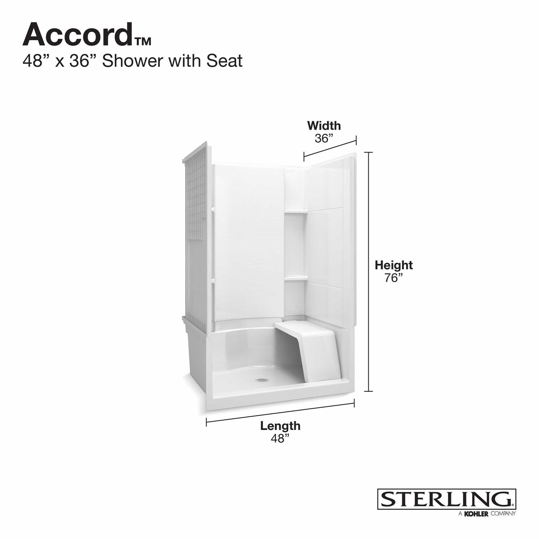 Sterling 72280100-0 Alcove-Shower-Kit - View #2