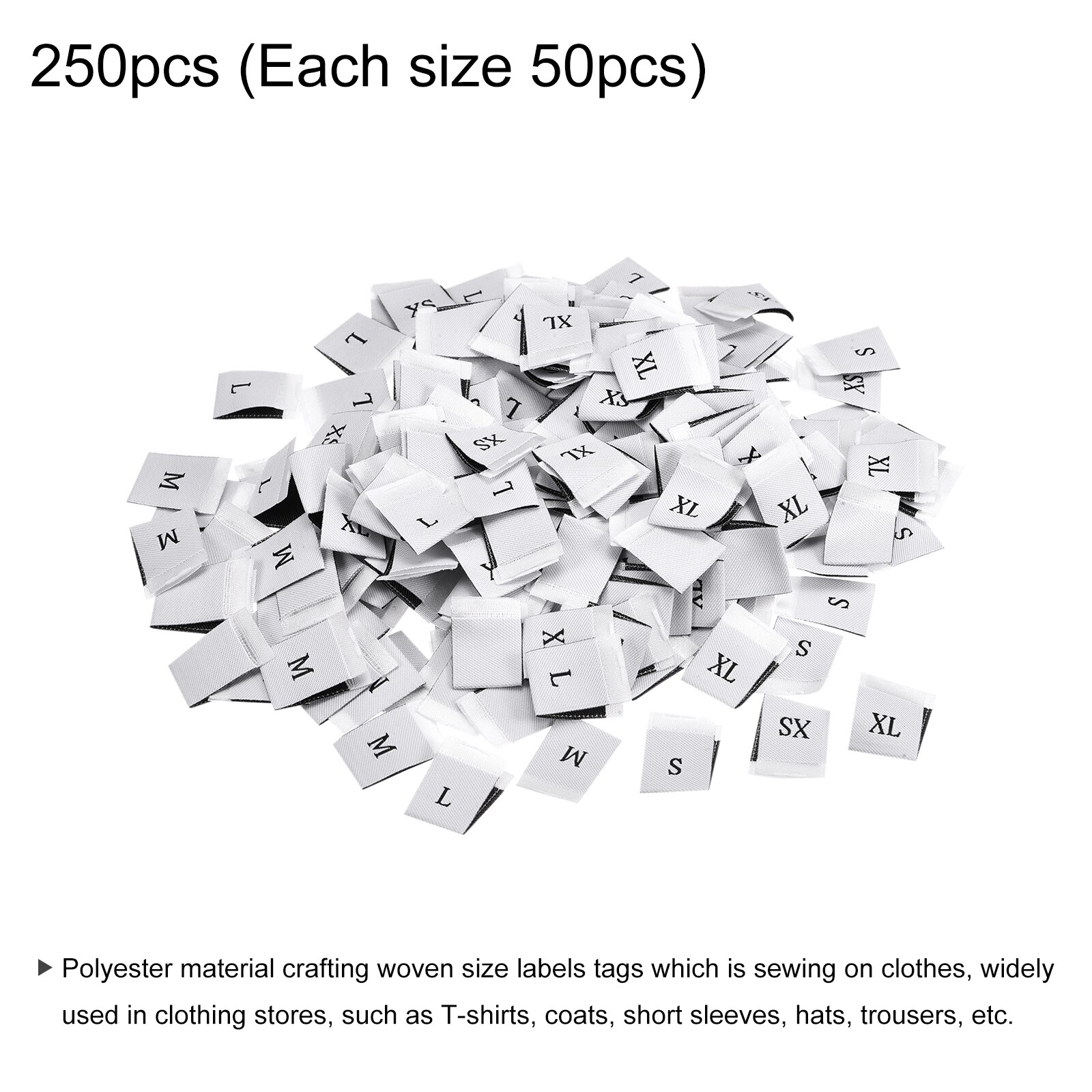 Unique Bargains Clothing Sewing Size Label XS/S/M/L/XL Embroidered ...